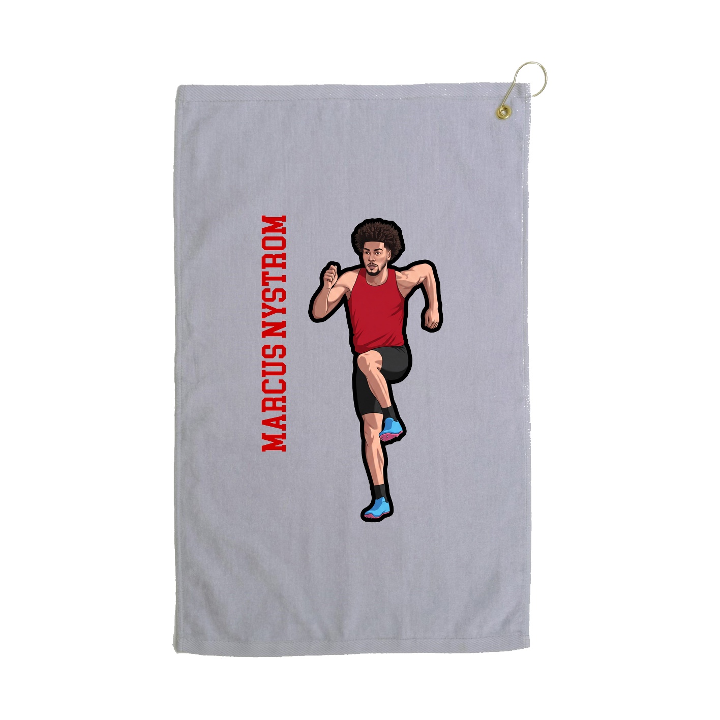 Golf Towel — Name Vertical in Grey
