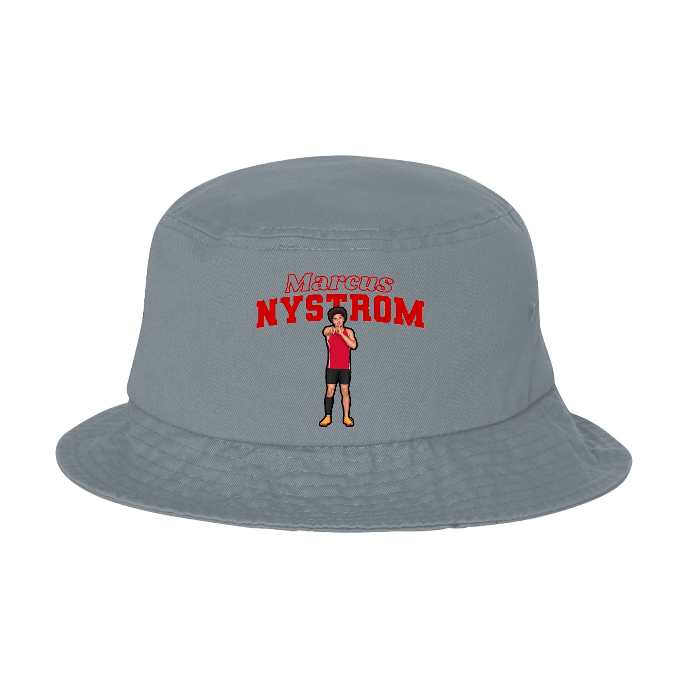 Bucket Cap — Name Arch in Grey