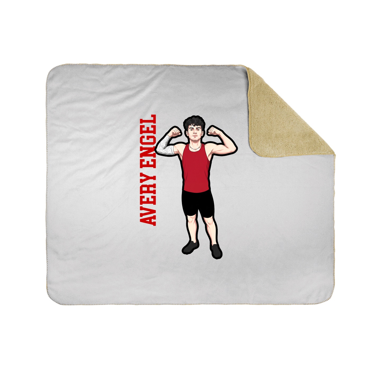 Throw Blanket — Name Vertical in White