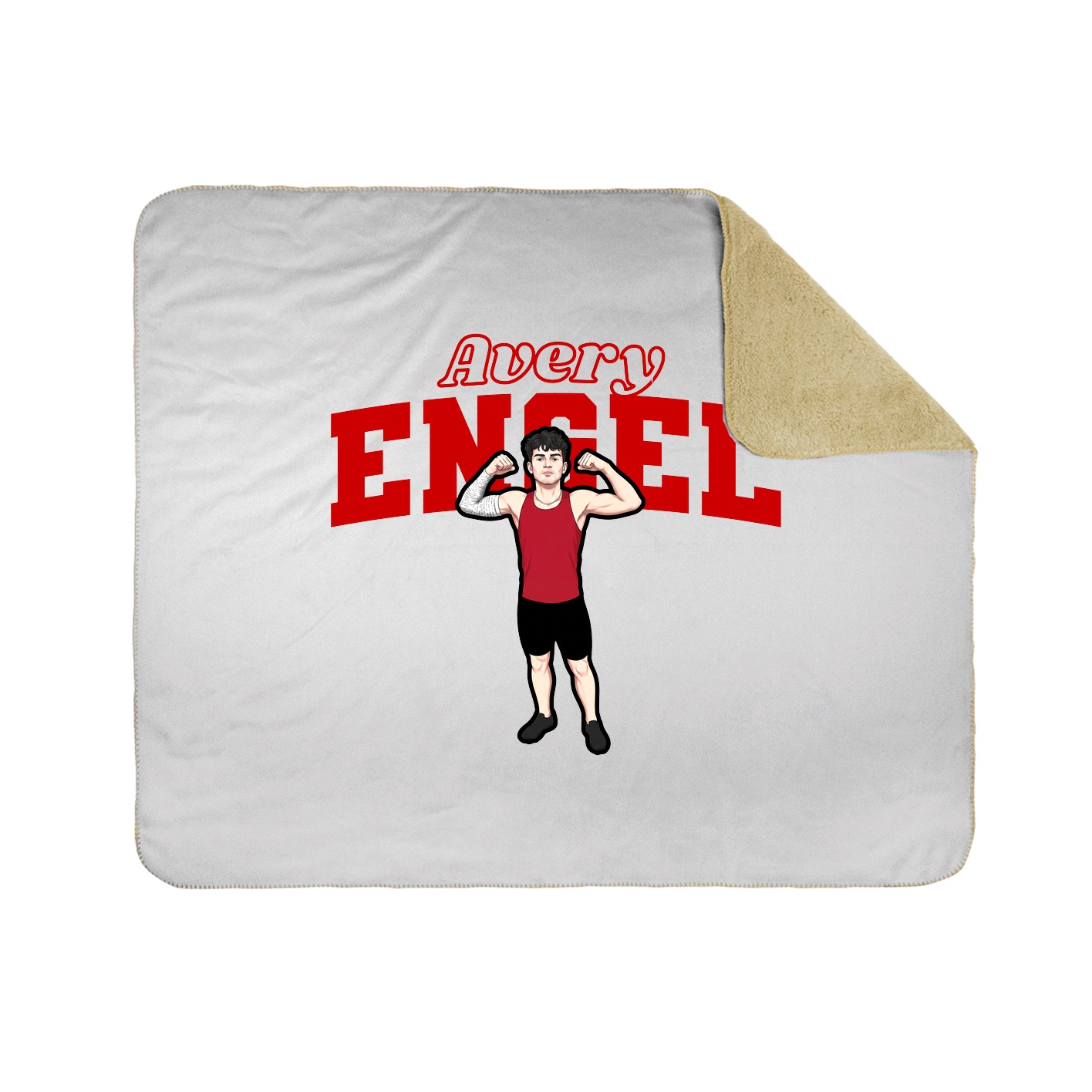Throw Blanket — Name Arch in White