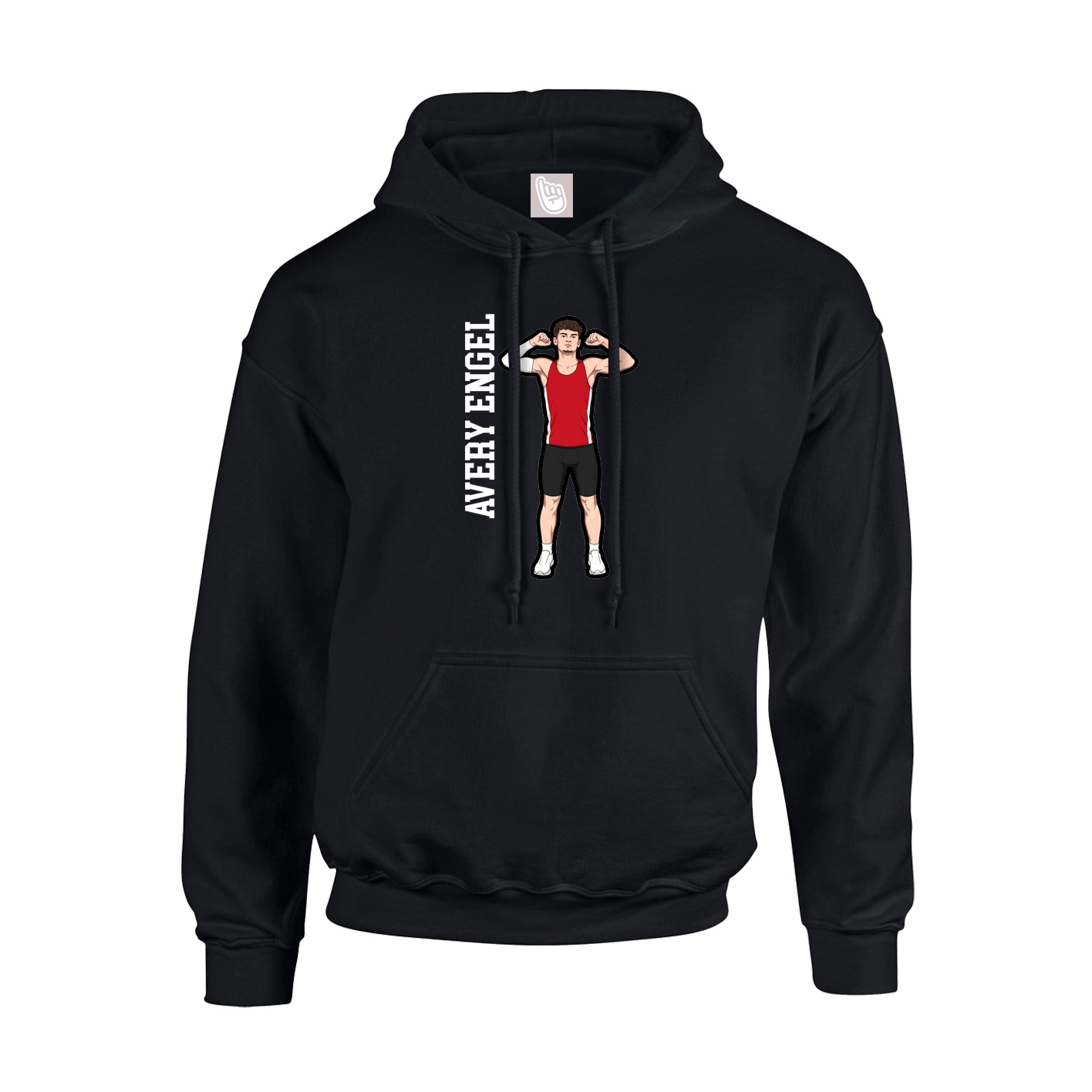 Youth Hoodie — Name Vertical in Black
