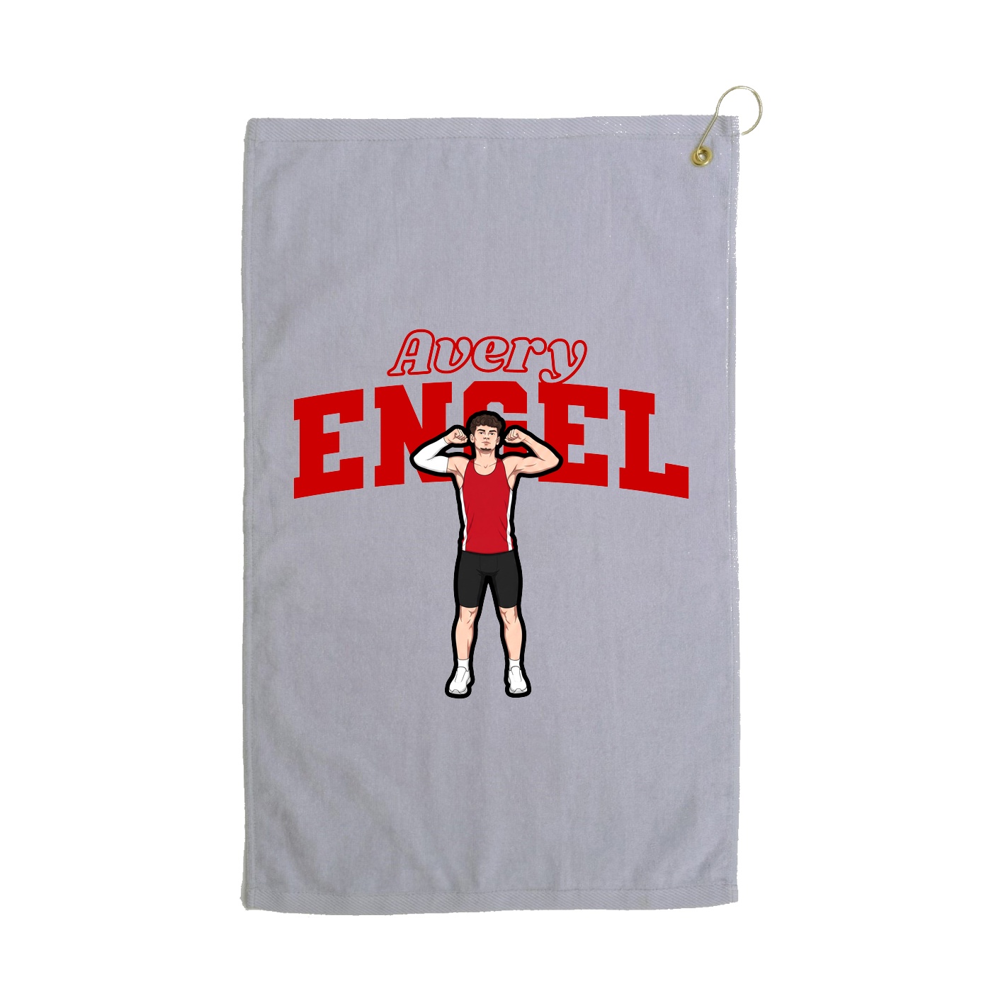 Golf Towel — Name Arch in Grey