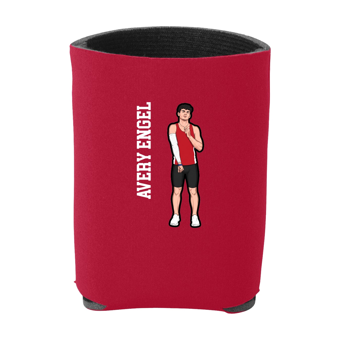 Can Holder — Name Vertical in Red