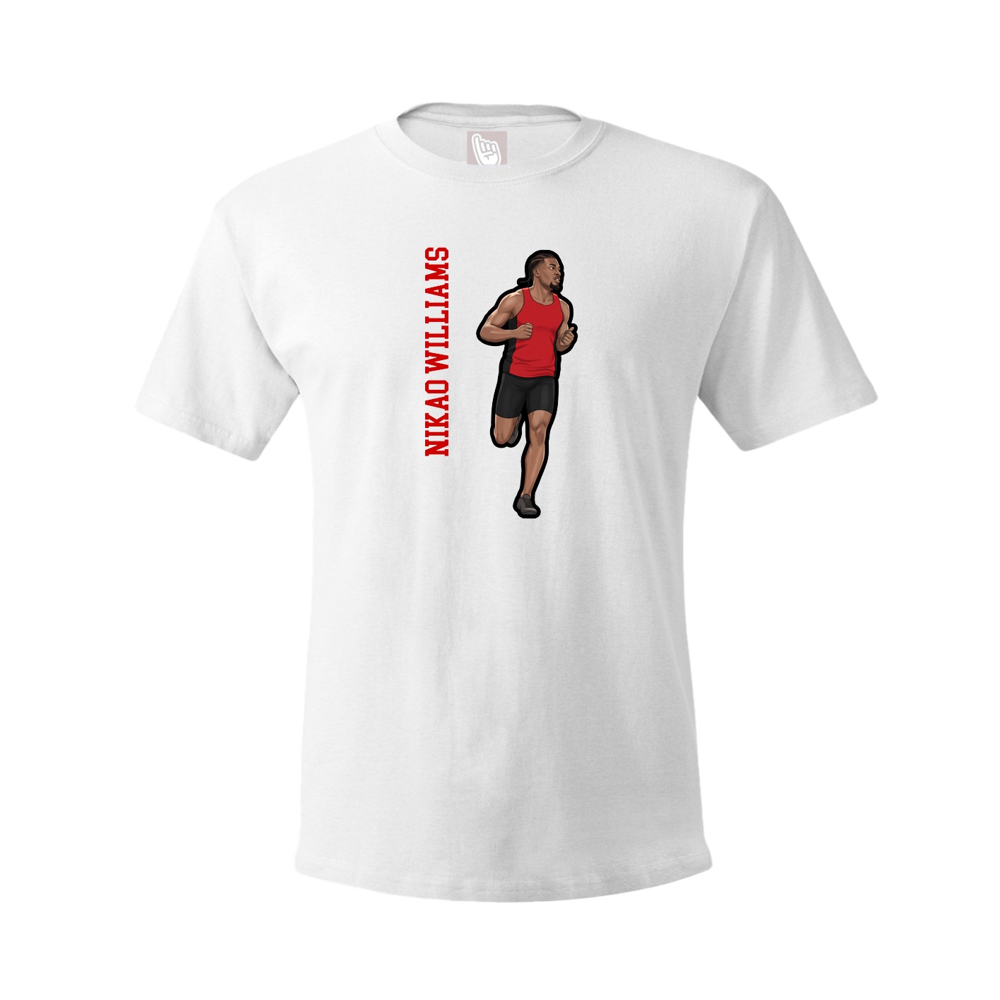 Tee — Name Vertical in White