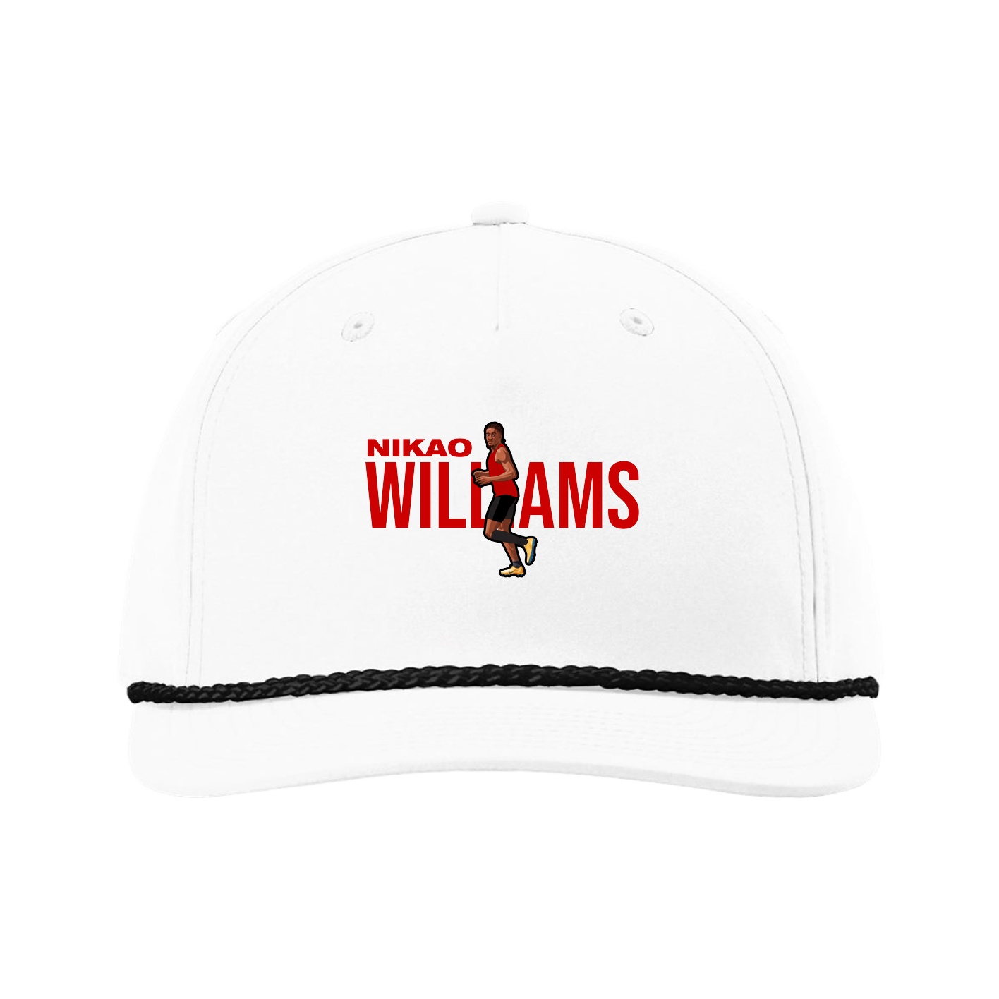 Five-Panel Classic Rope Cap — Player Name in White