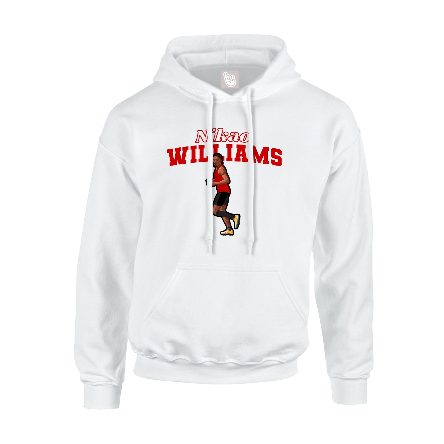 Hoodie — Name Arch in White