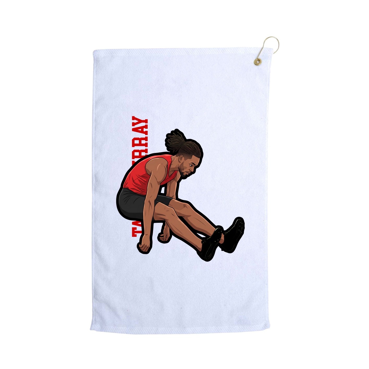 Golf Towel — Name Vertical in White
