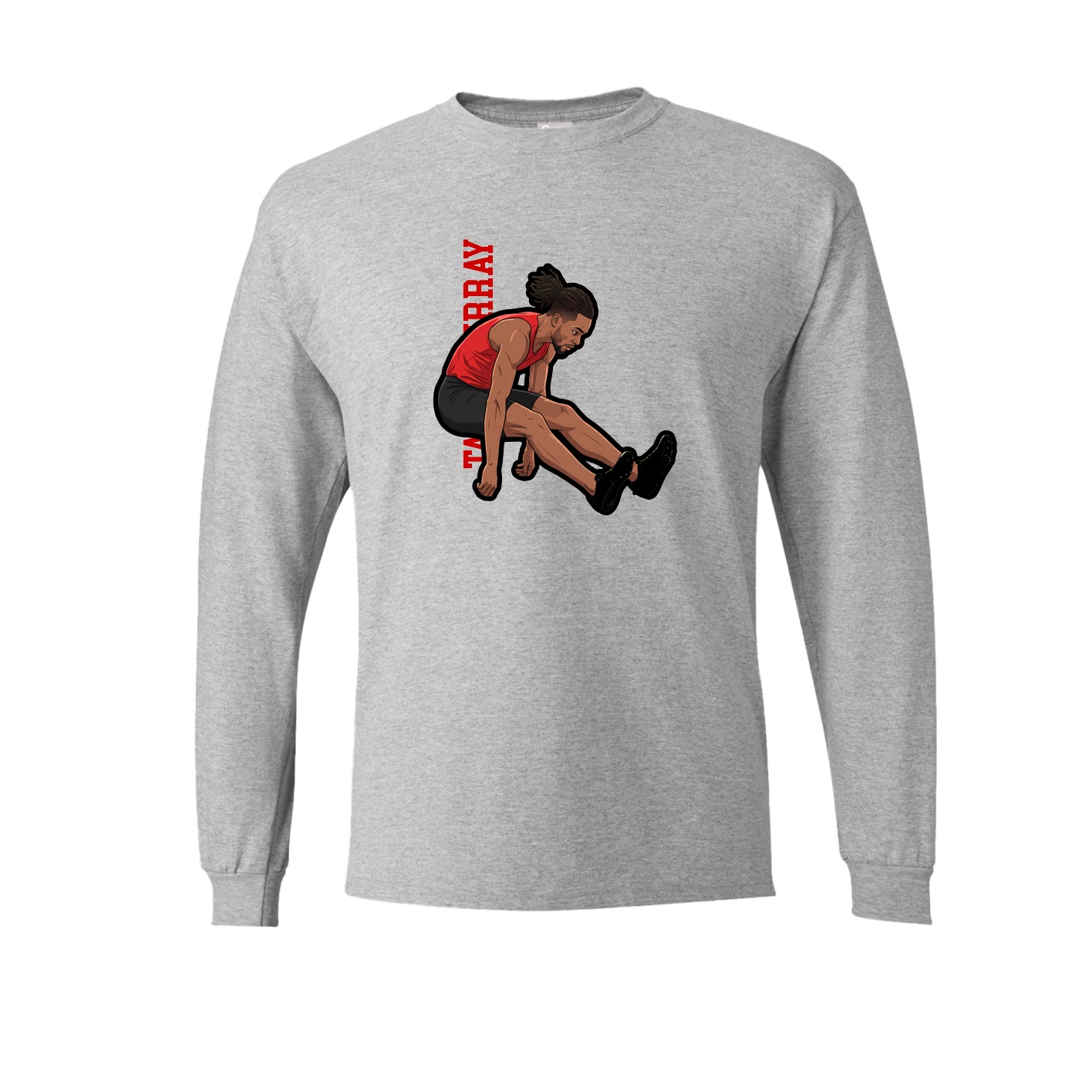 Long Sleeve Tee — Name Vertical in Grey