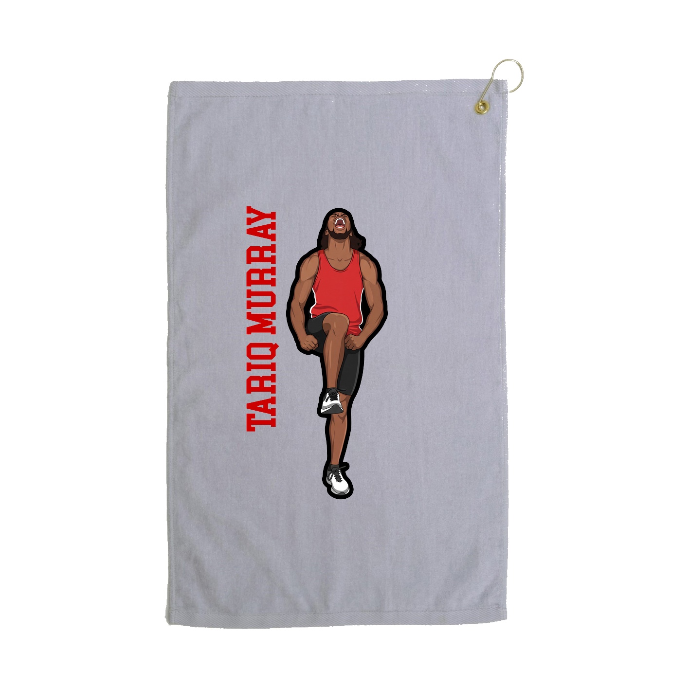 Golf Towel — Name Vertical in Grey
