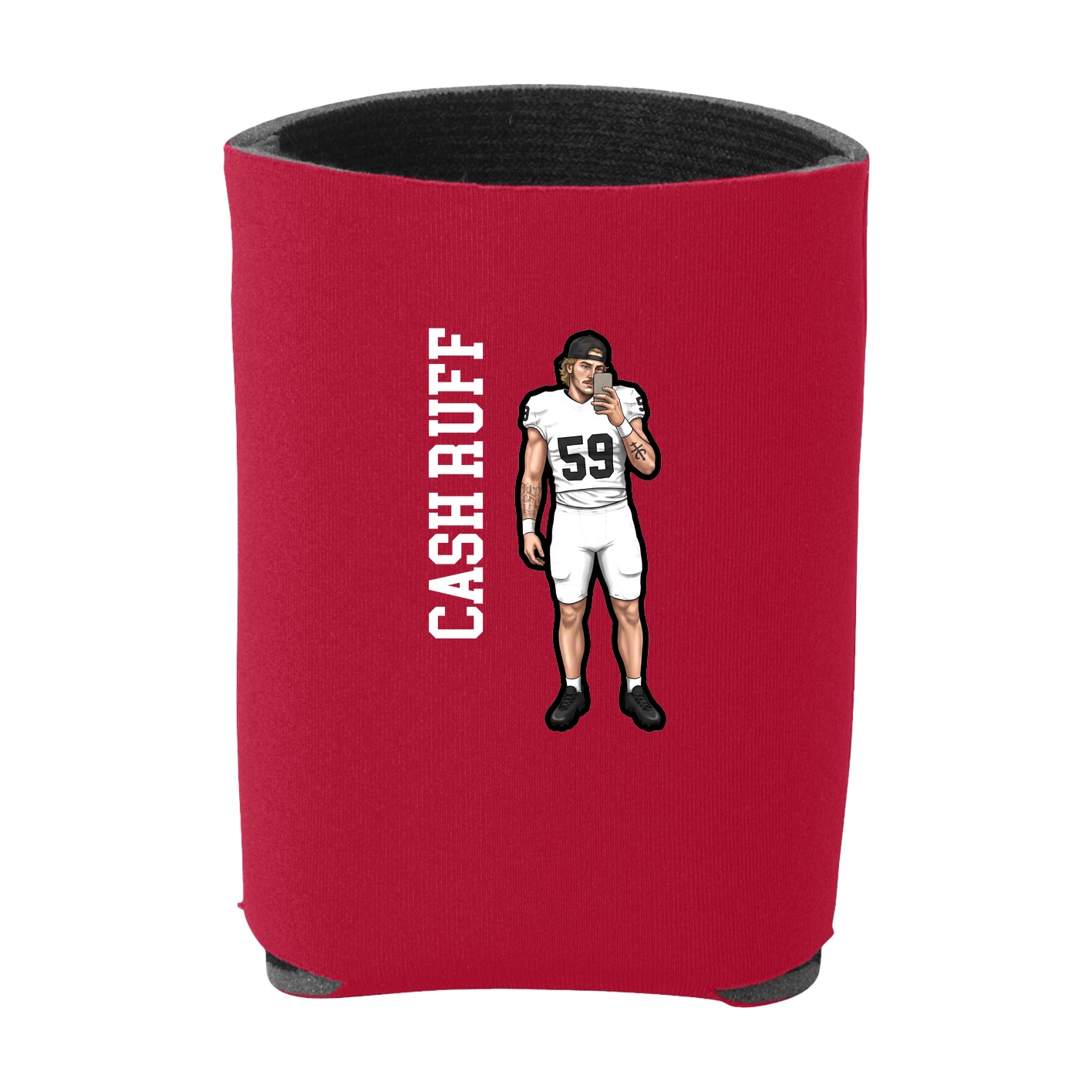 Can Holder — Name Vertical in Red