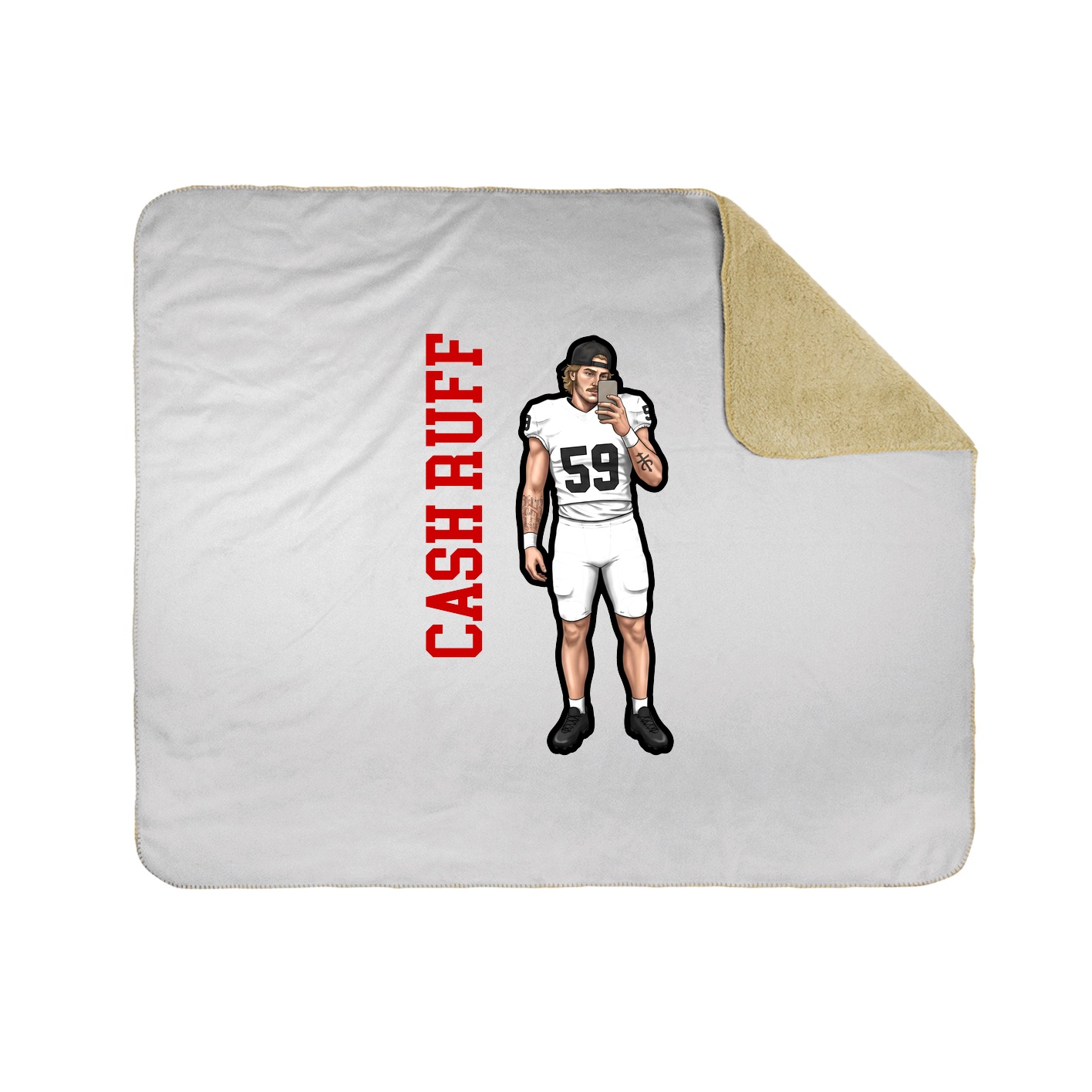Throw Blanket — Name Vertical in White
