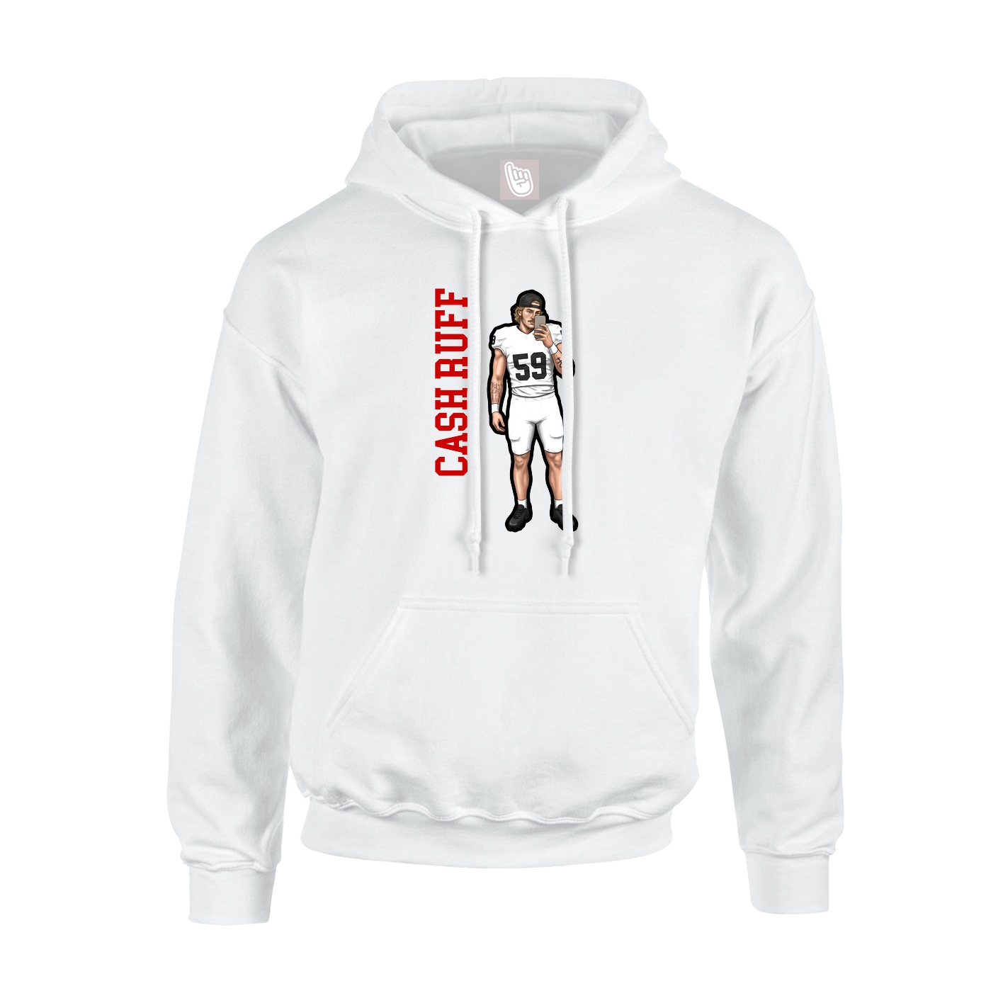 Youth Hoodie — Name Vertical in White