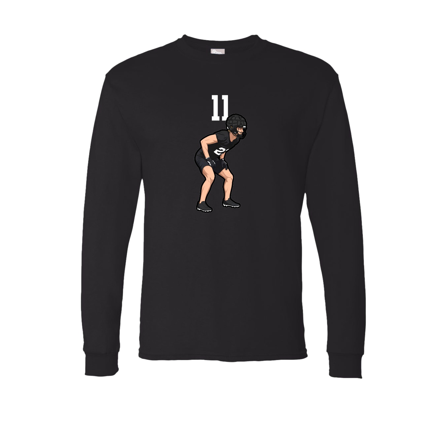 Long Sleeve Tee — Number Top in Black