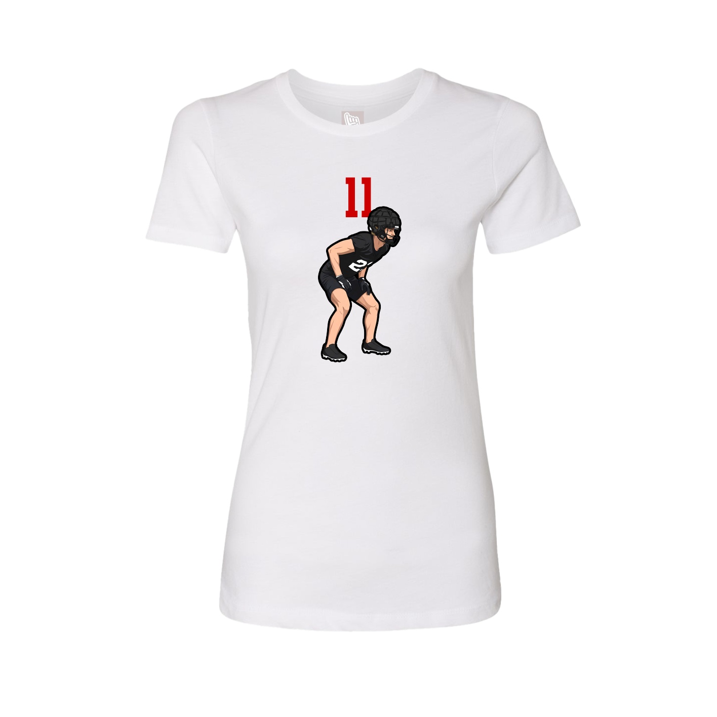 Fitted Women's Tee — Number Top in White