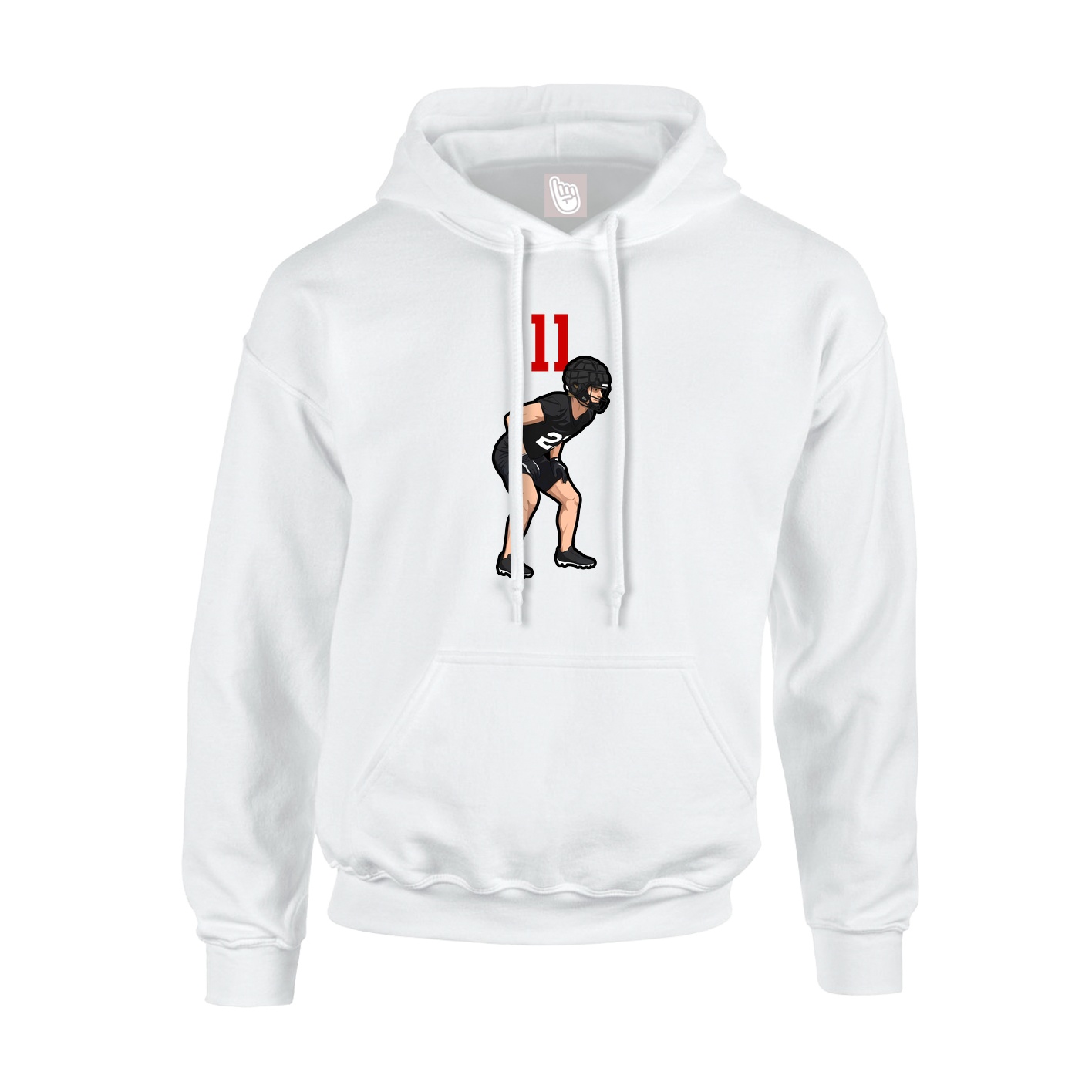 Hoodie — Number Top in White