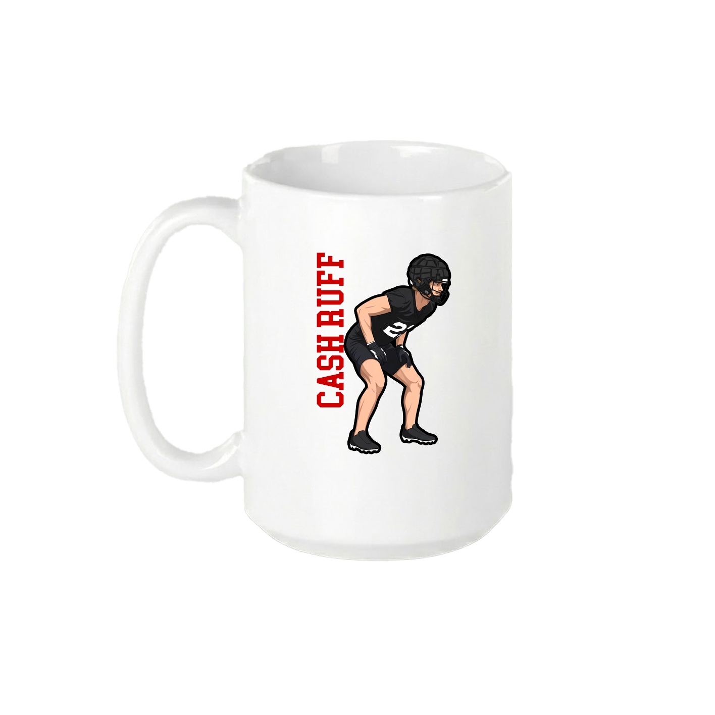 15oz Coffee Mug — Name Vertical in White