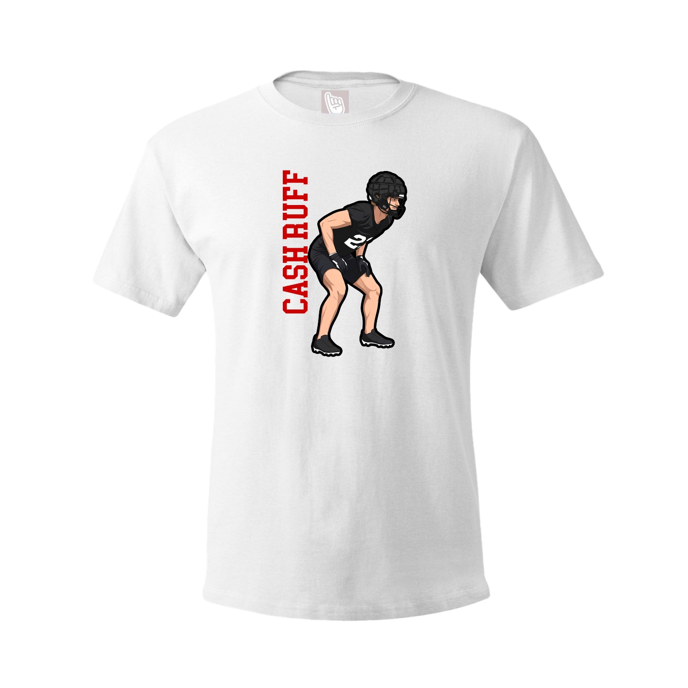 Youth Tee — Name Vertical in White