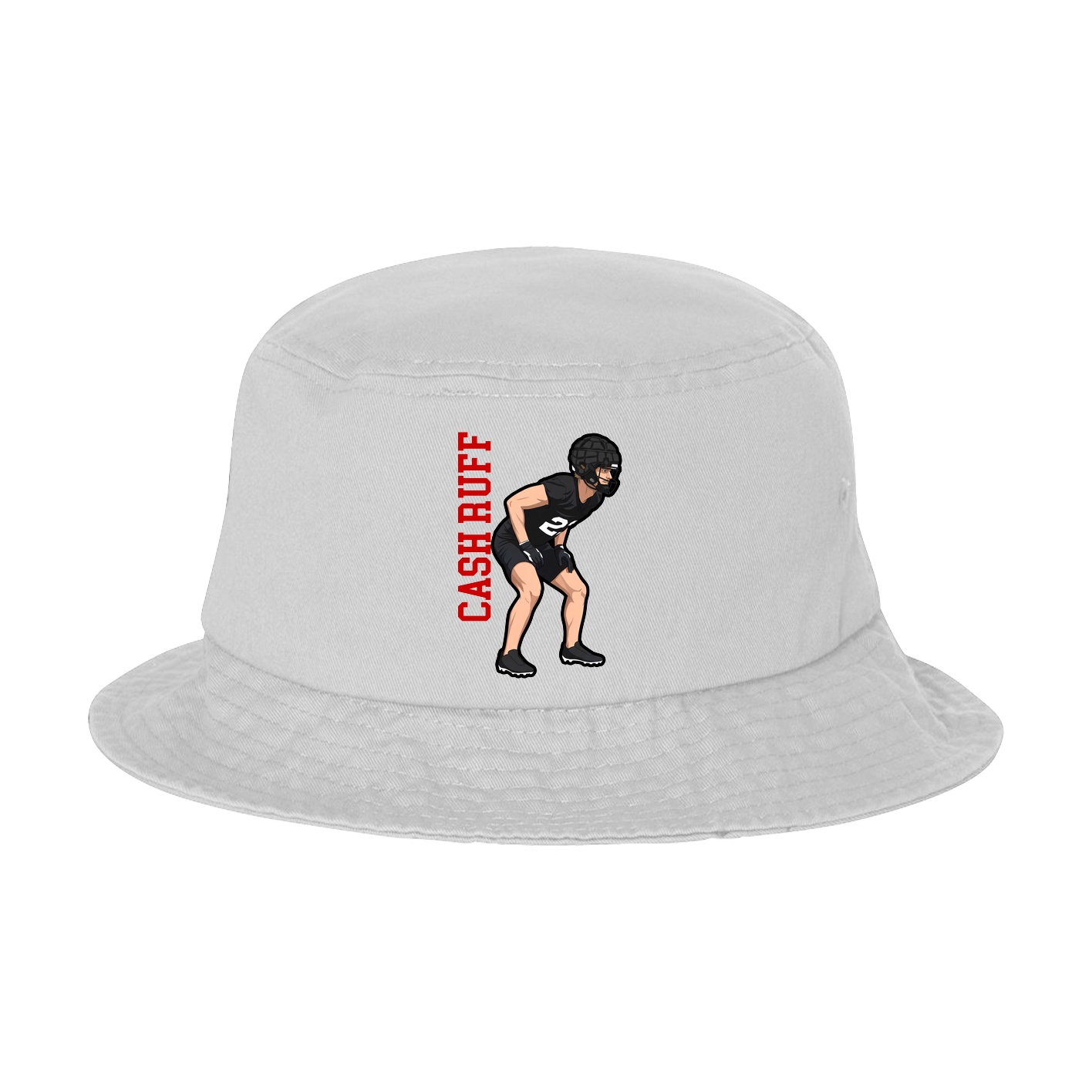 Bucket Cap — Name Vertical in White