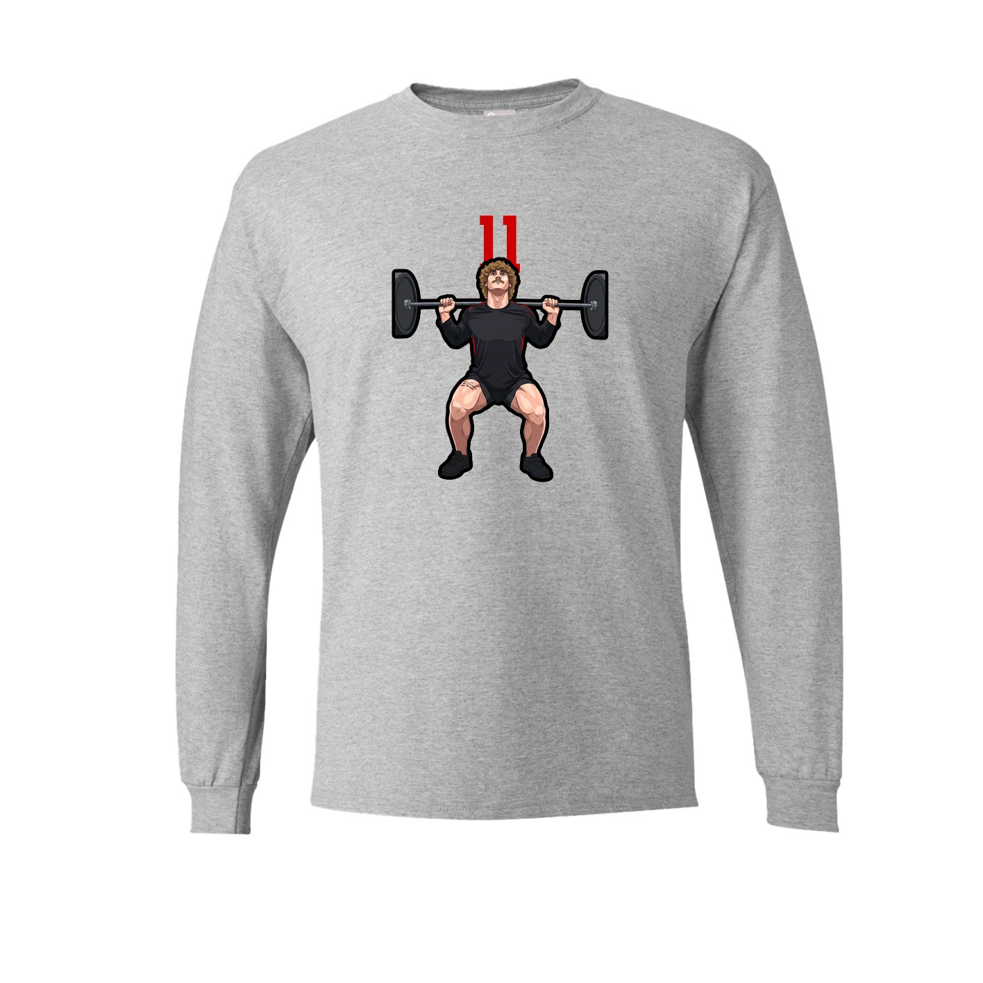 Long Sleeve Tee — Number Top in Grey