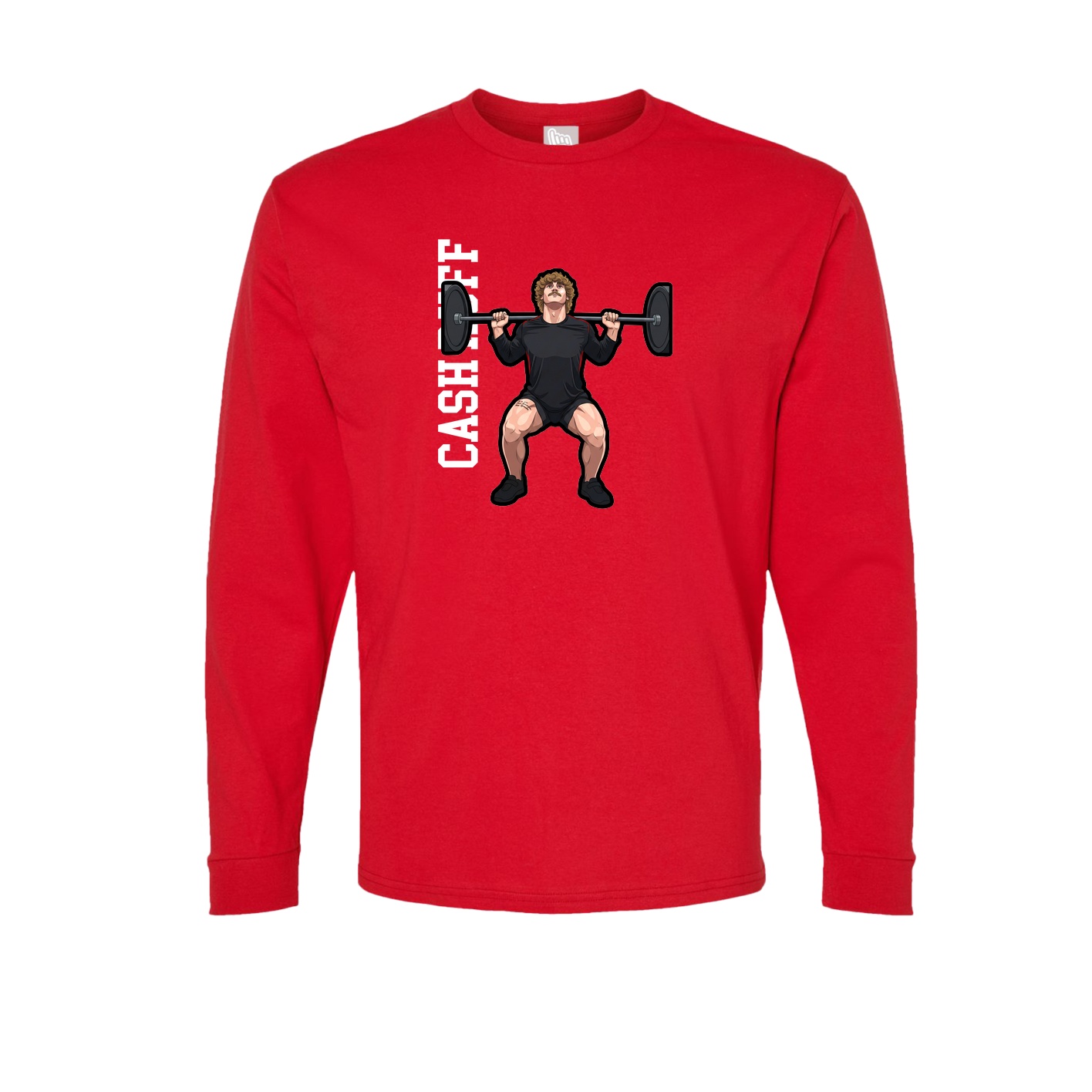Long Sleeve Tee — Name Vertical in Red