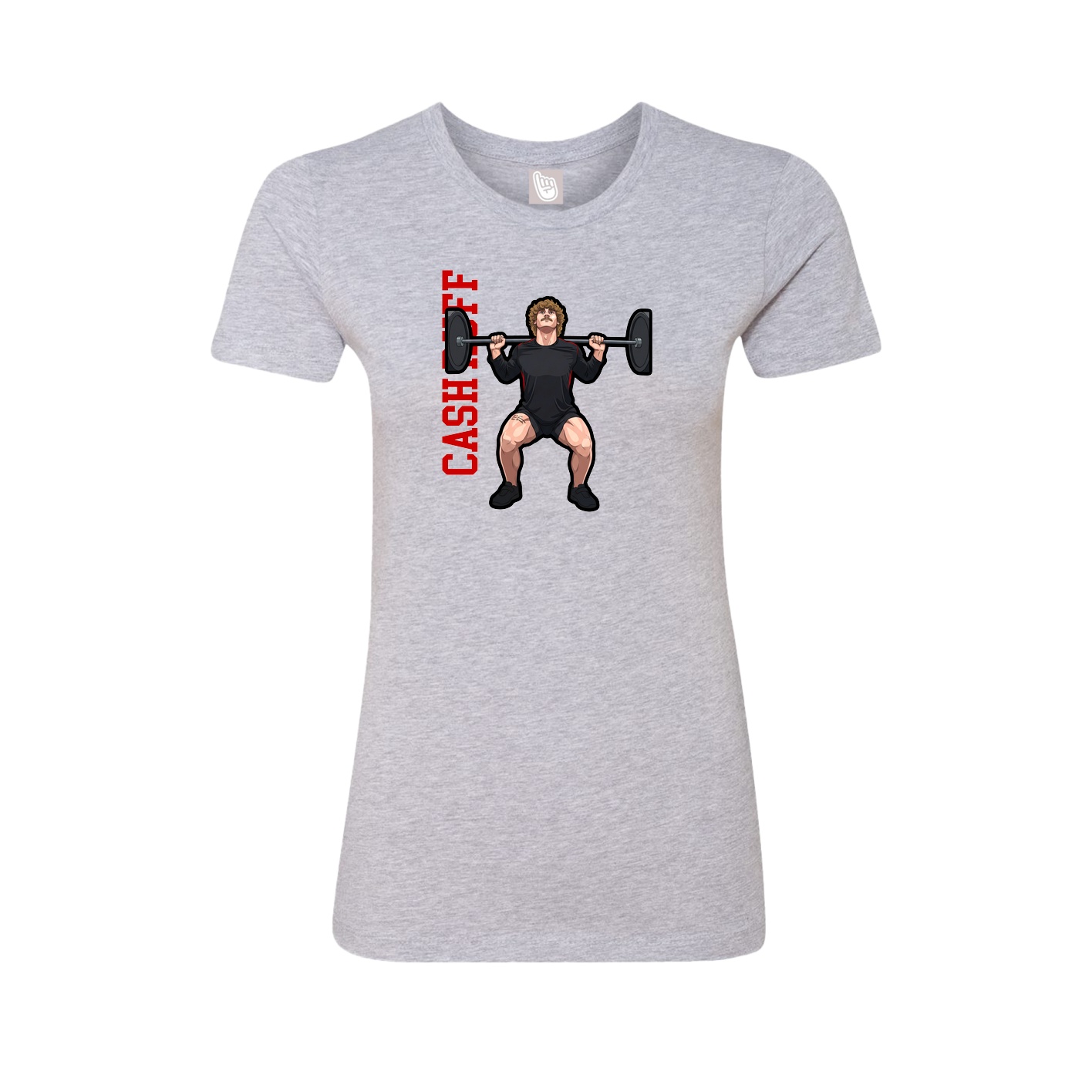 Womens Tee — Name Vertical in Grey
