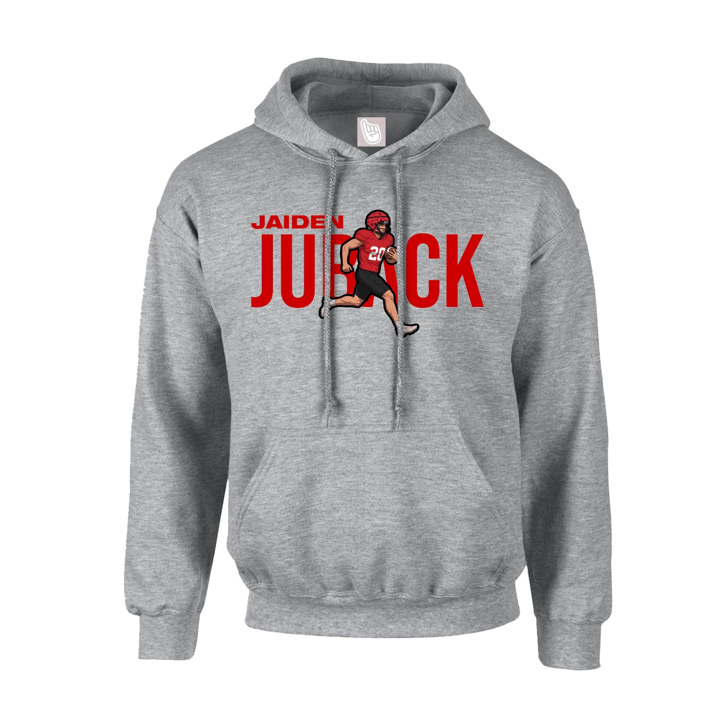 Hoodie — Player Name in Grey