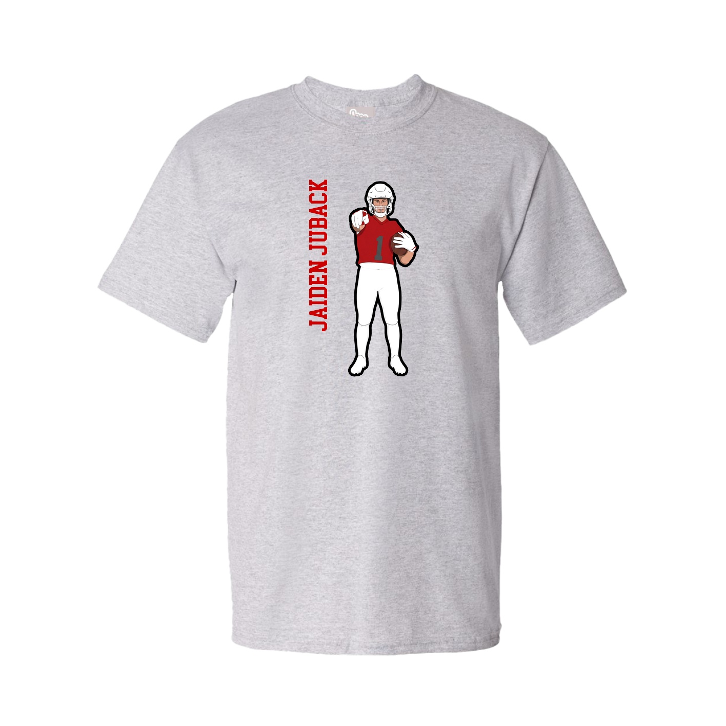 Youth Tee — Name Vertical in Grey