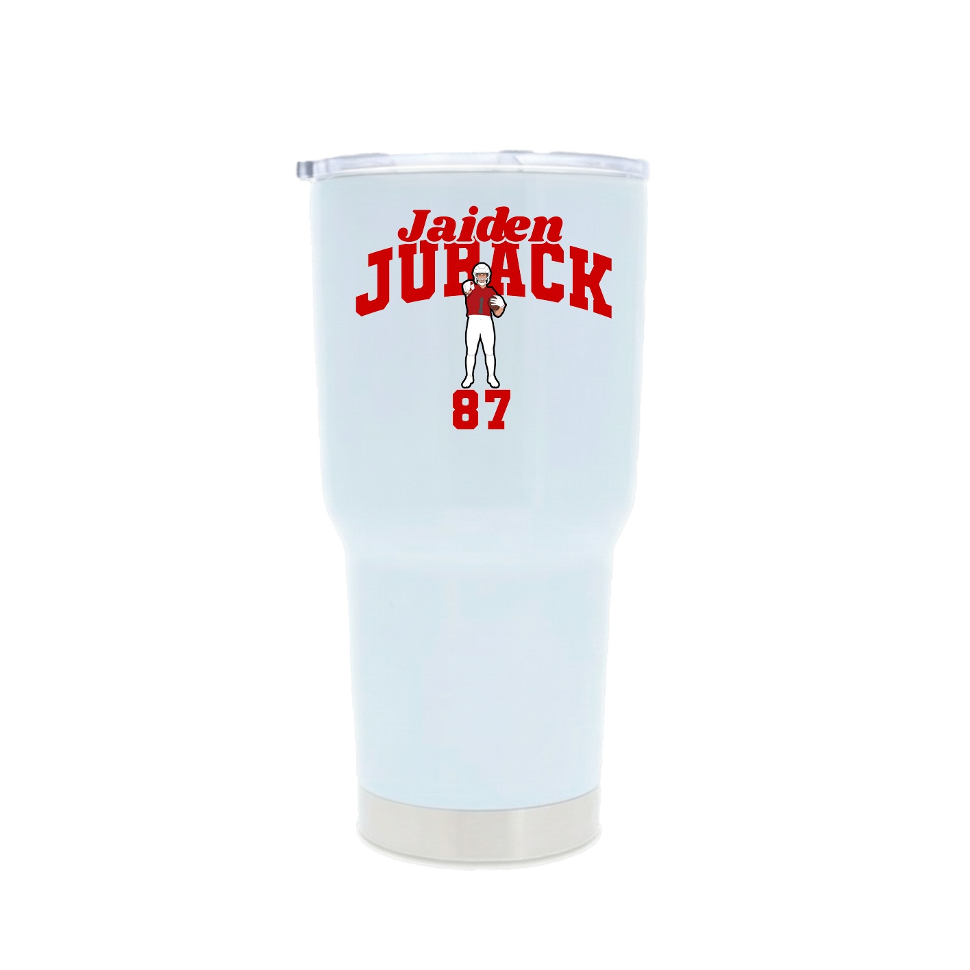 30oz Stainless Steel Tumbler — Signature Arch in White