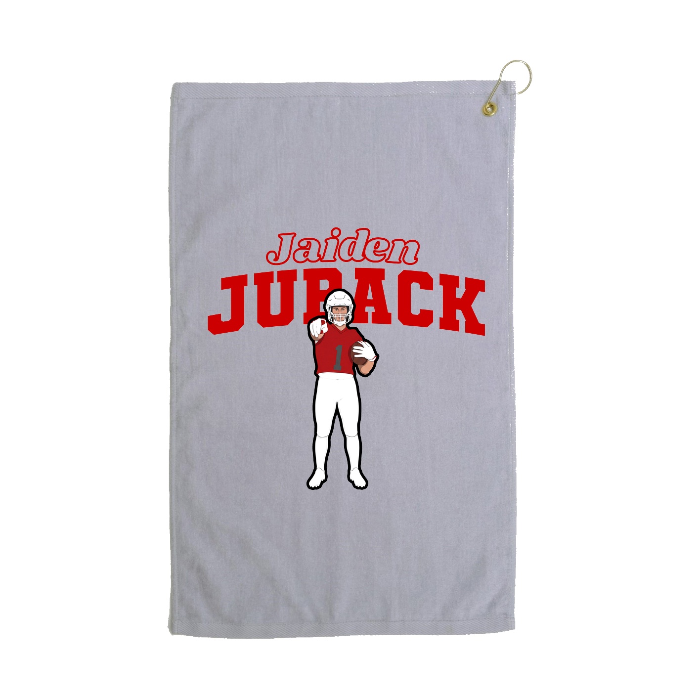 Golf Towel — Name Arch in Grey