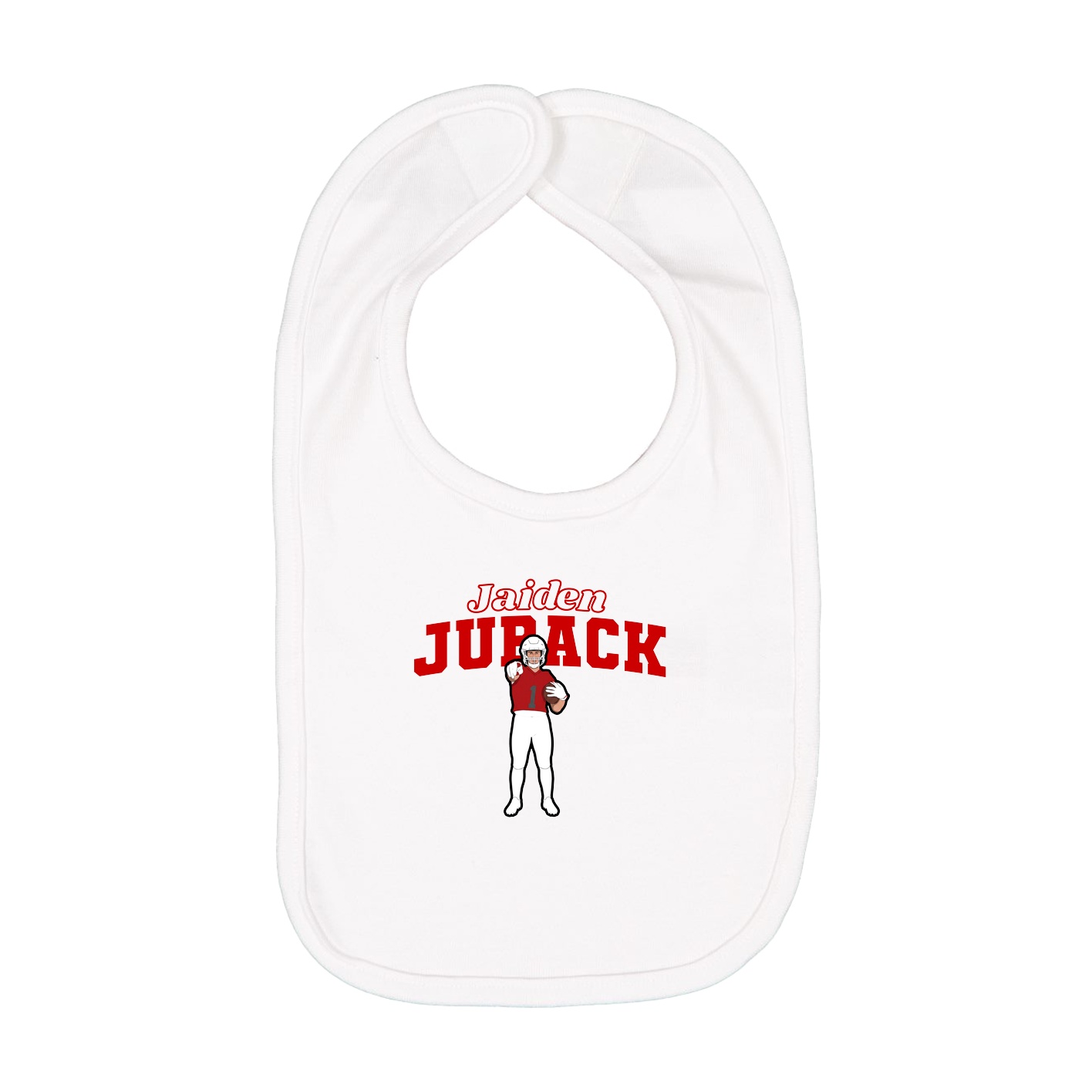 Infant Bib — Name Arch in White