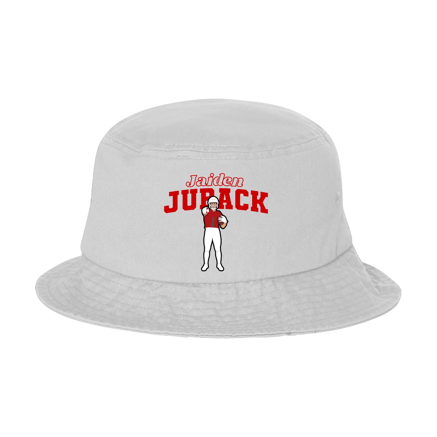 Bucket Cap — Name Arch in White