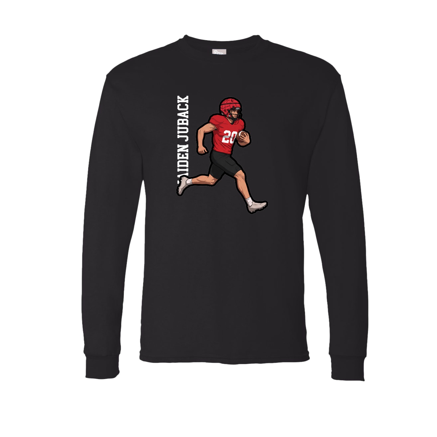 Long Sleeve Tee — Name Vertical in Black