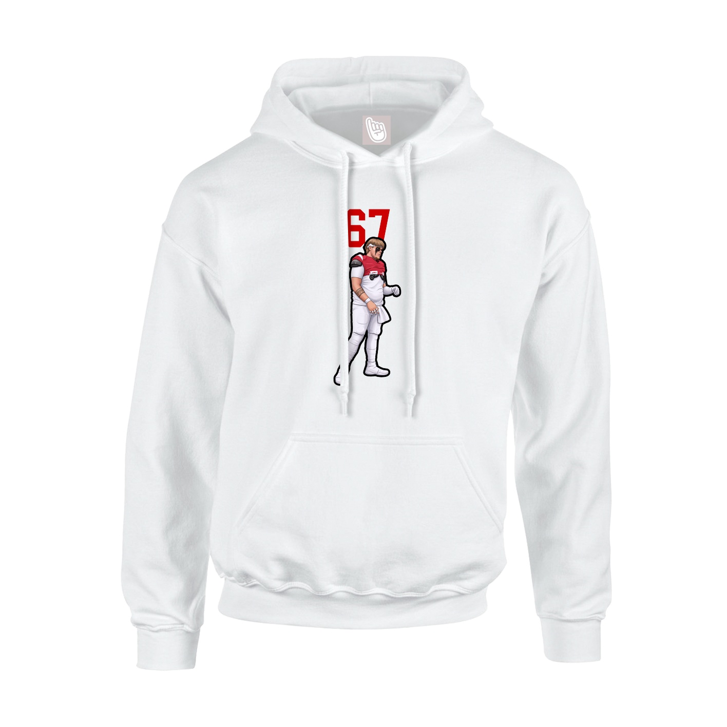 Youth Hoodie — Number Top in White