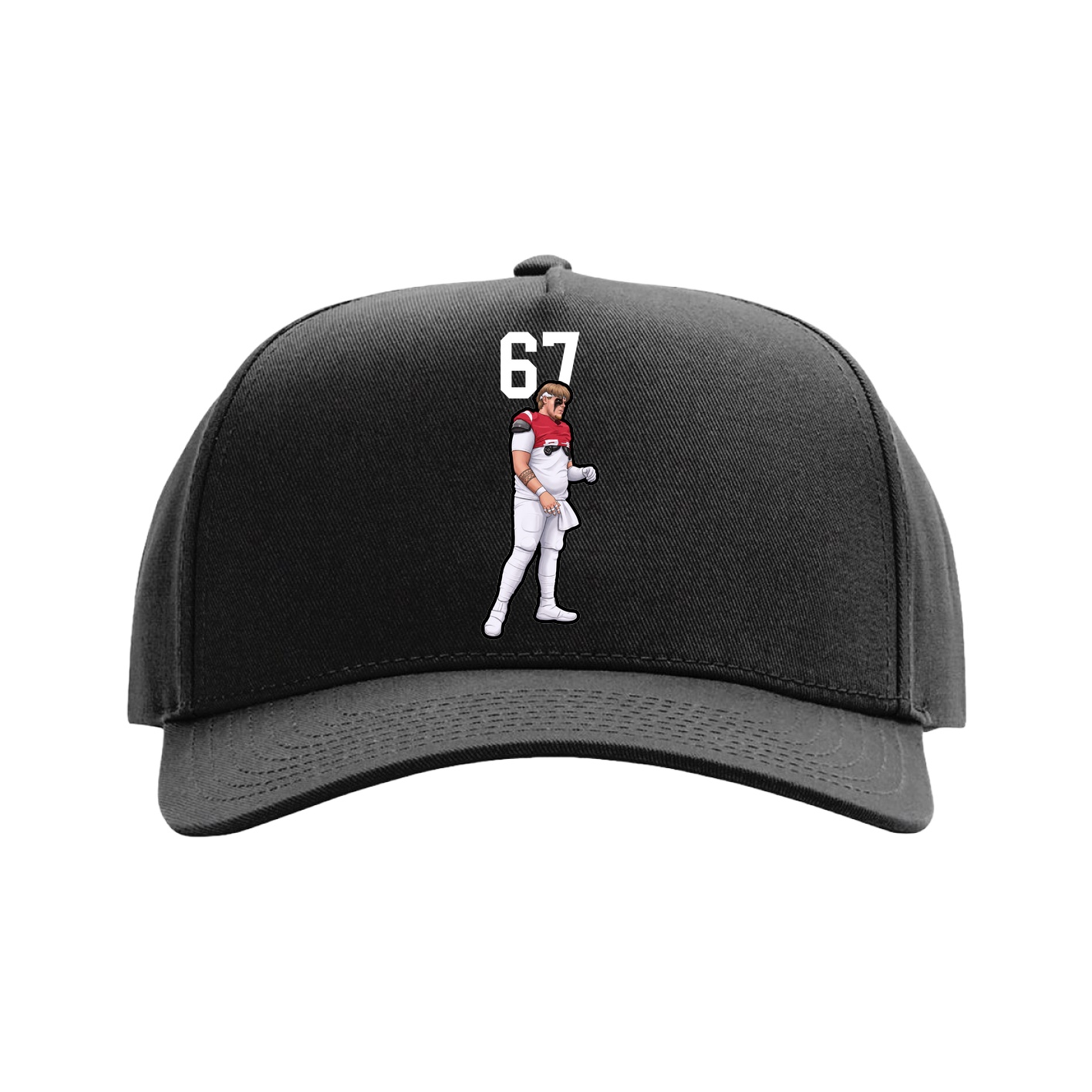 Full Fabric Five-Panel Champ Cap — Number Top in Black