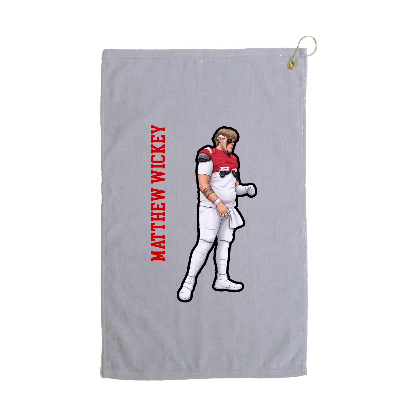 Golf Towel — Name Vertical in Grey