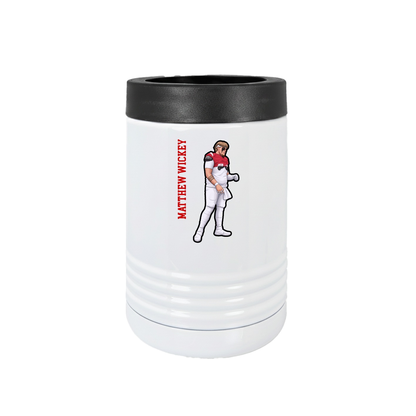 Beverage Holder — Name Vertical in White