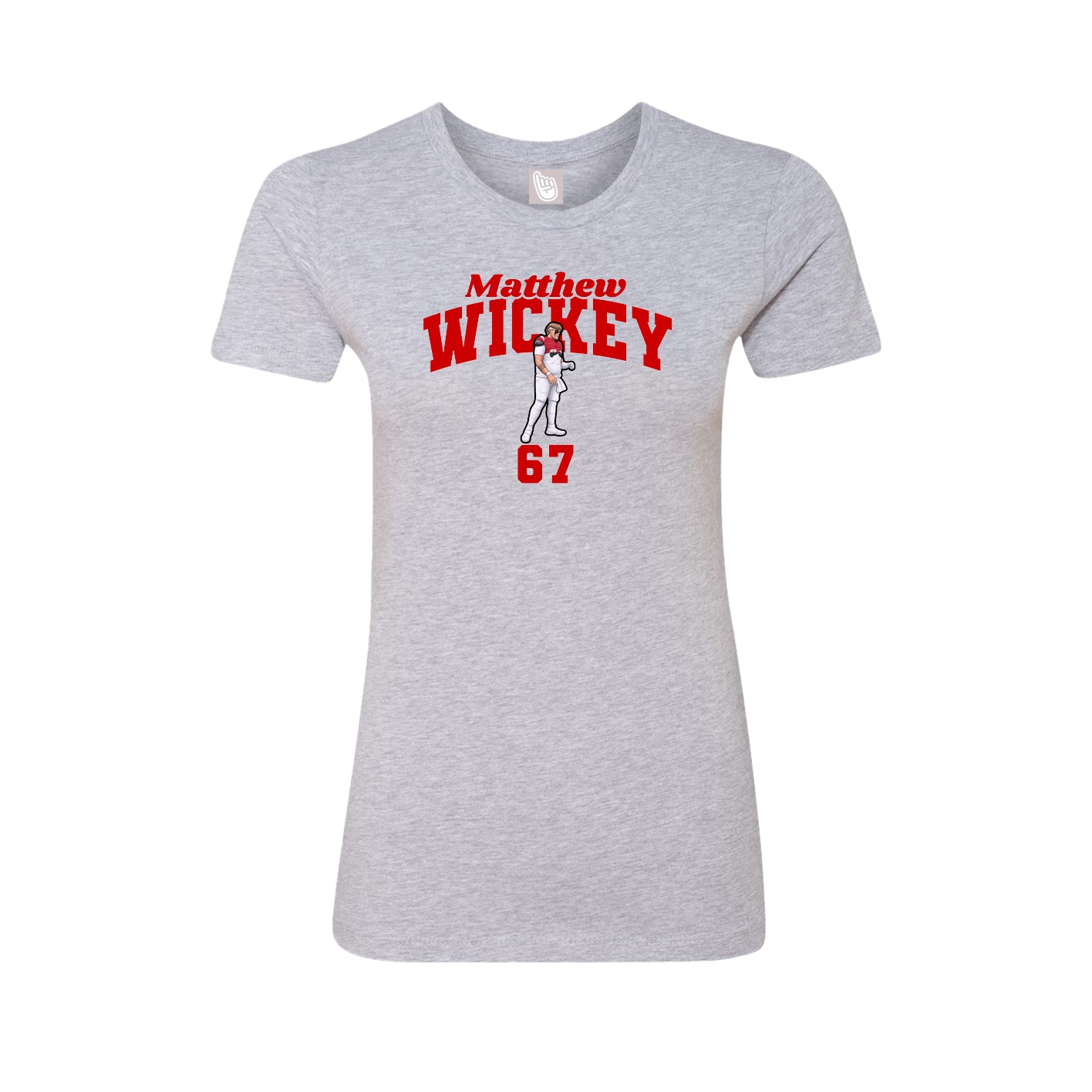 Fitted Women's Tee — Signature Arch in Grey