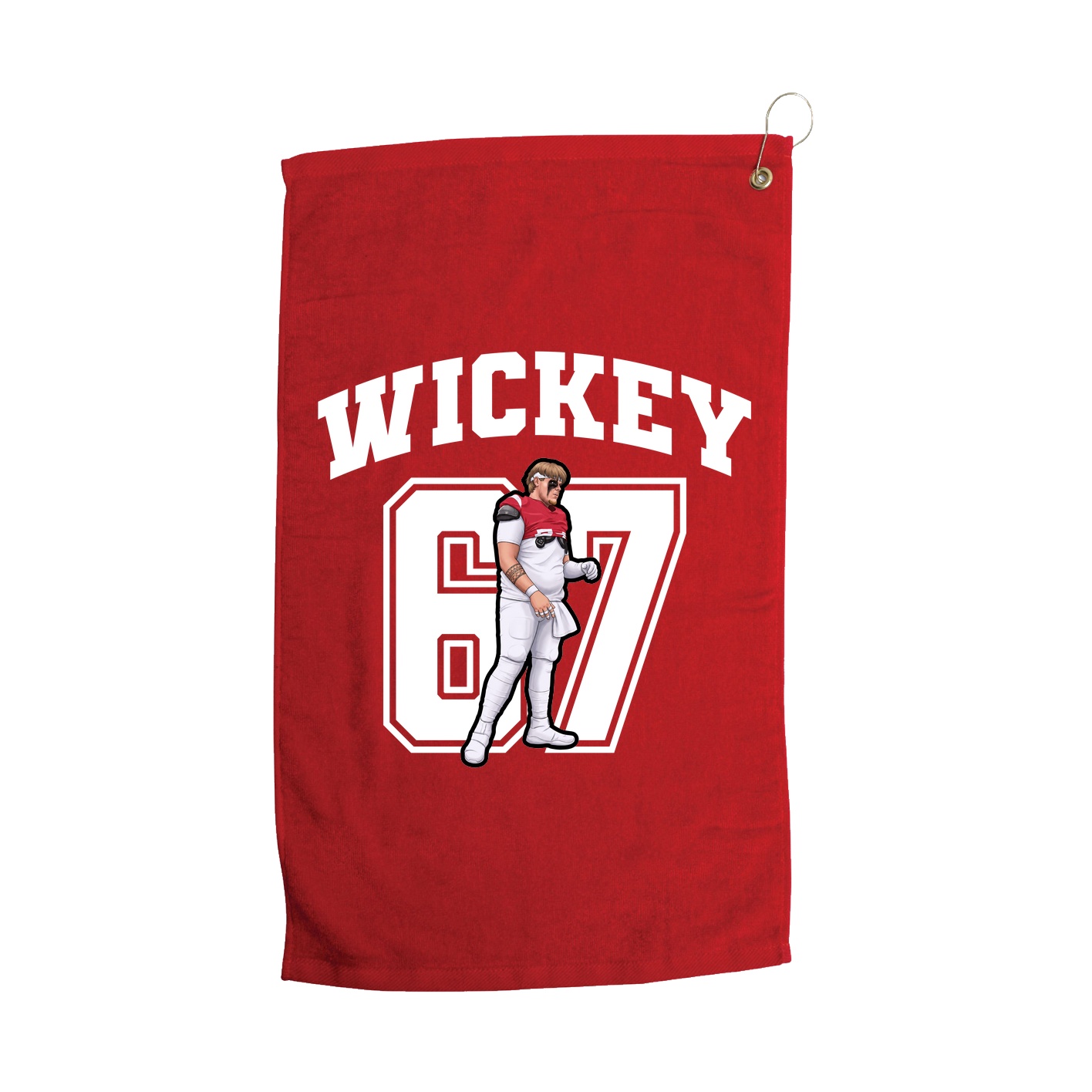 Golf Towel — Number in Red