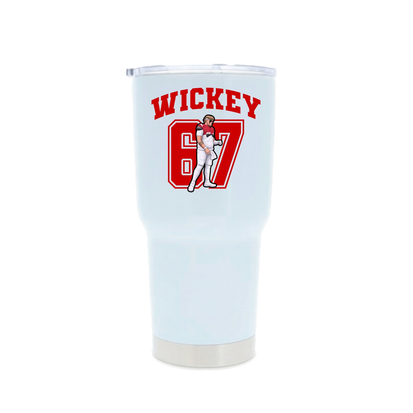 30oz Stainless Steel Tumbler — Number in White