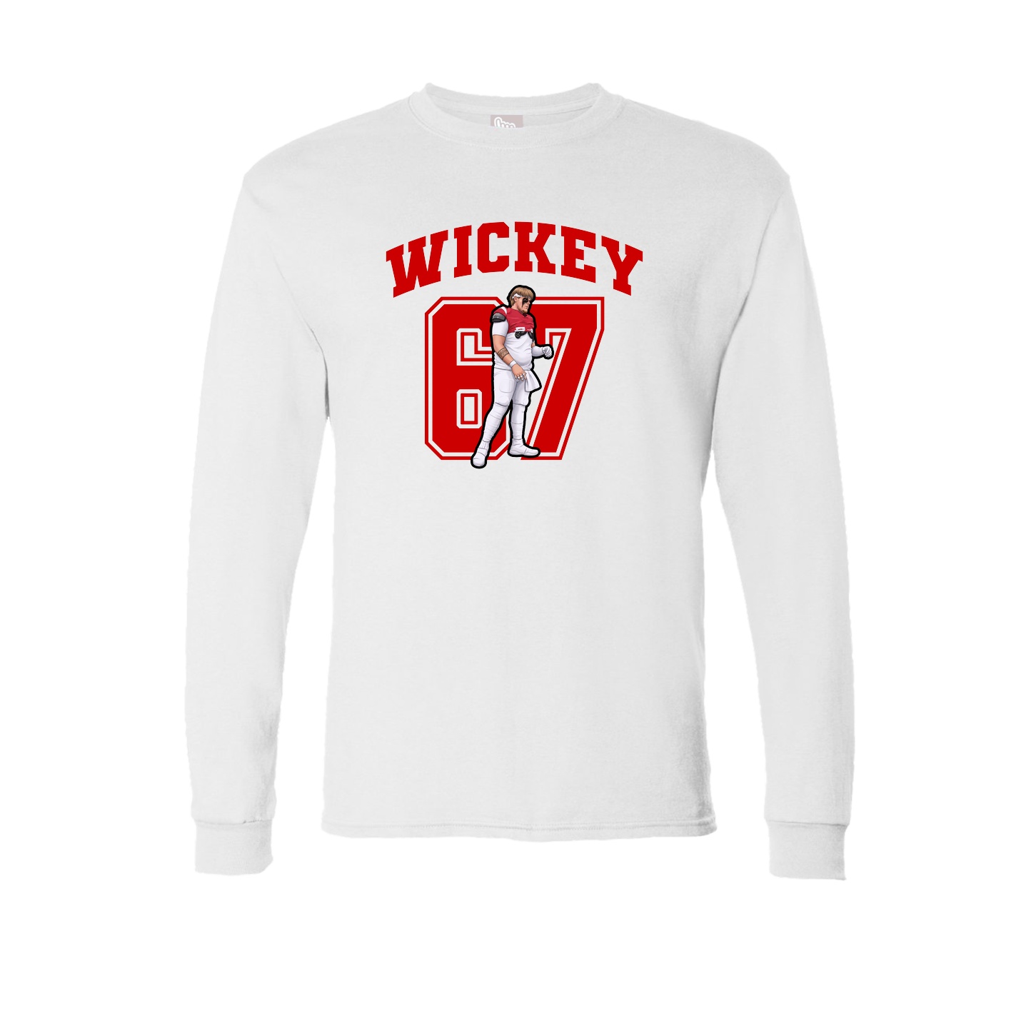 Long Sleeve Tee — Number in White