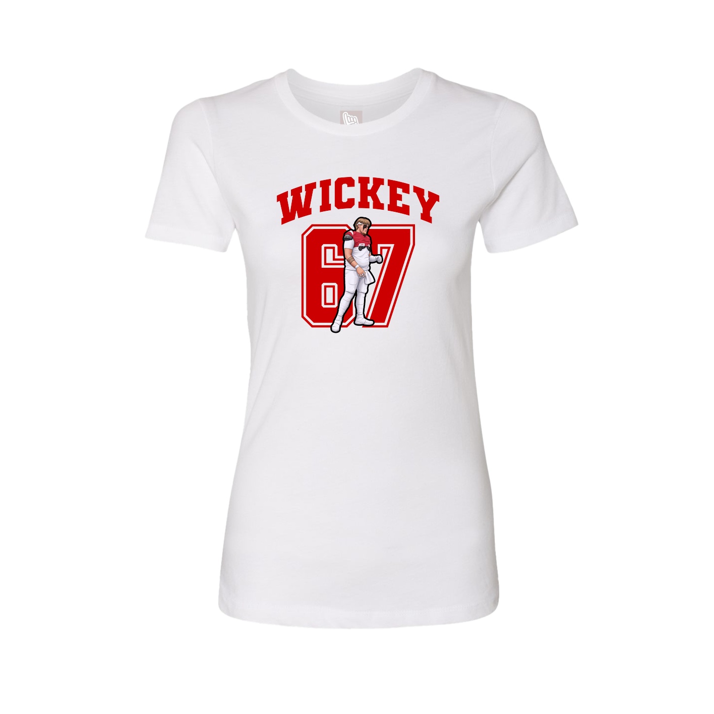 Fitted Women's Tee — Number in White