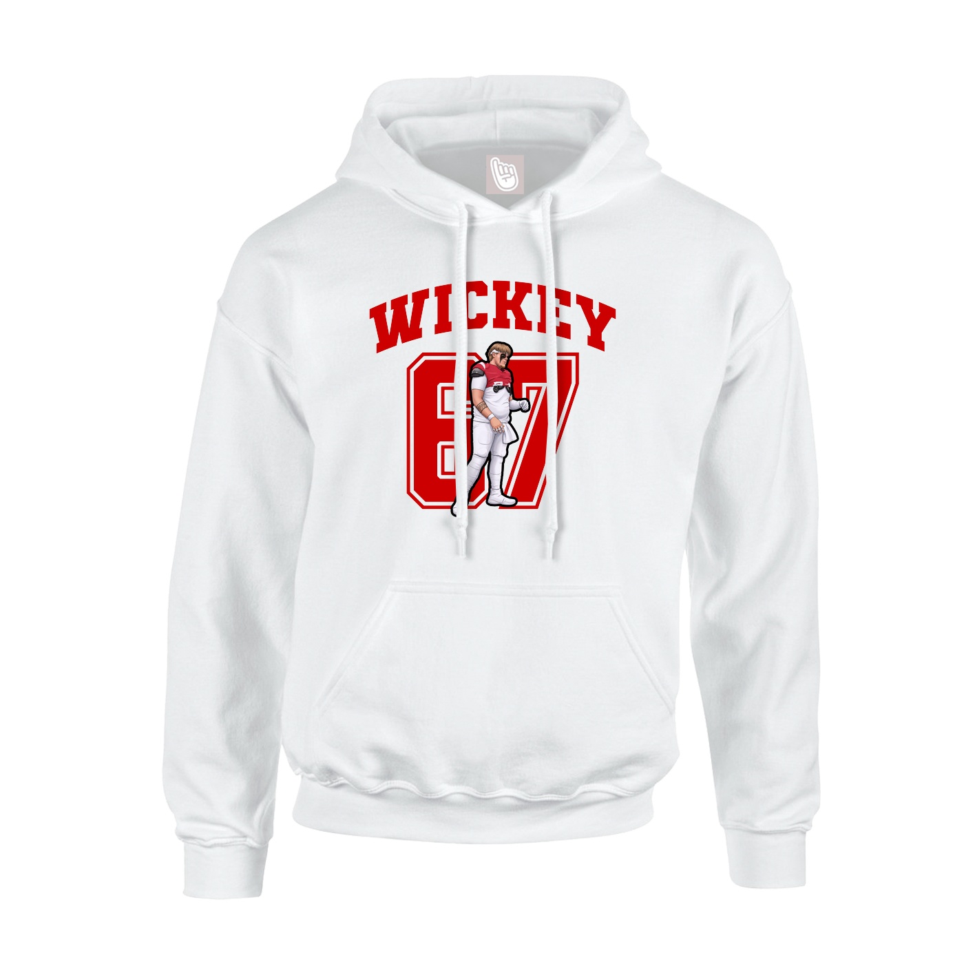 Hoodie — Number in White