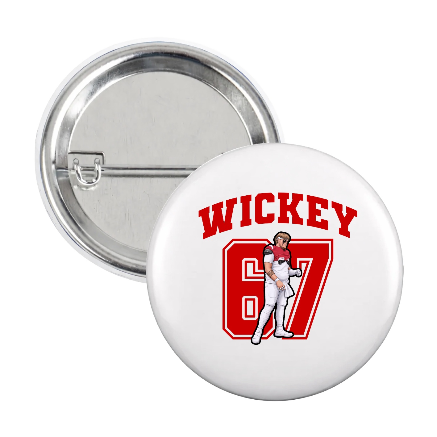 Game Day Button — Number in White