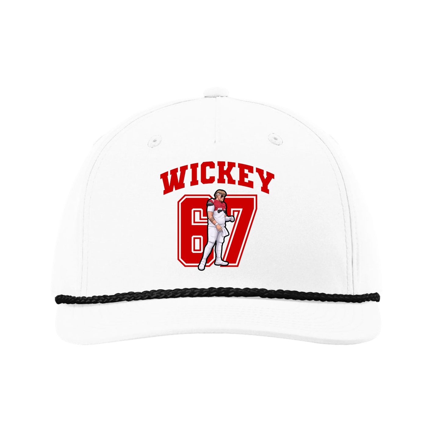 Five-Panel Classic Rope Cap — Number in White