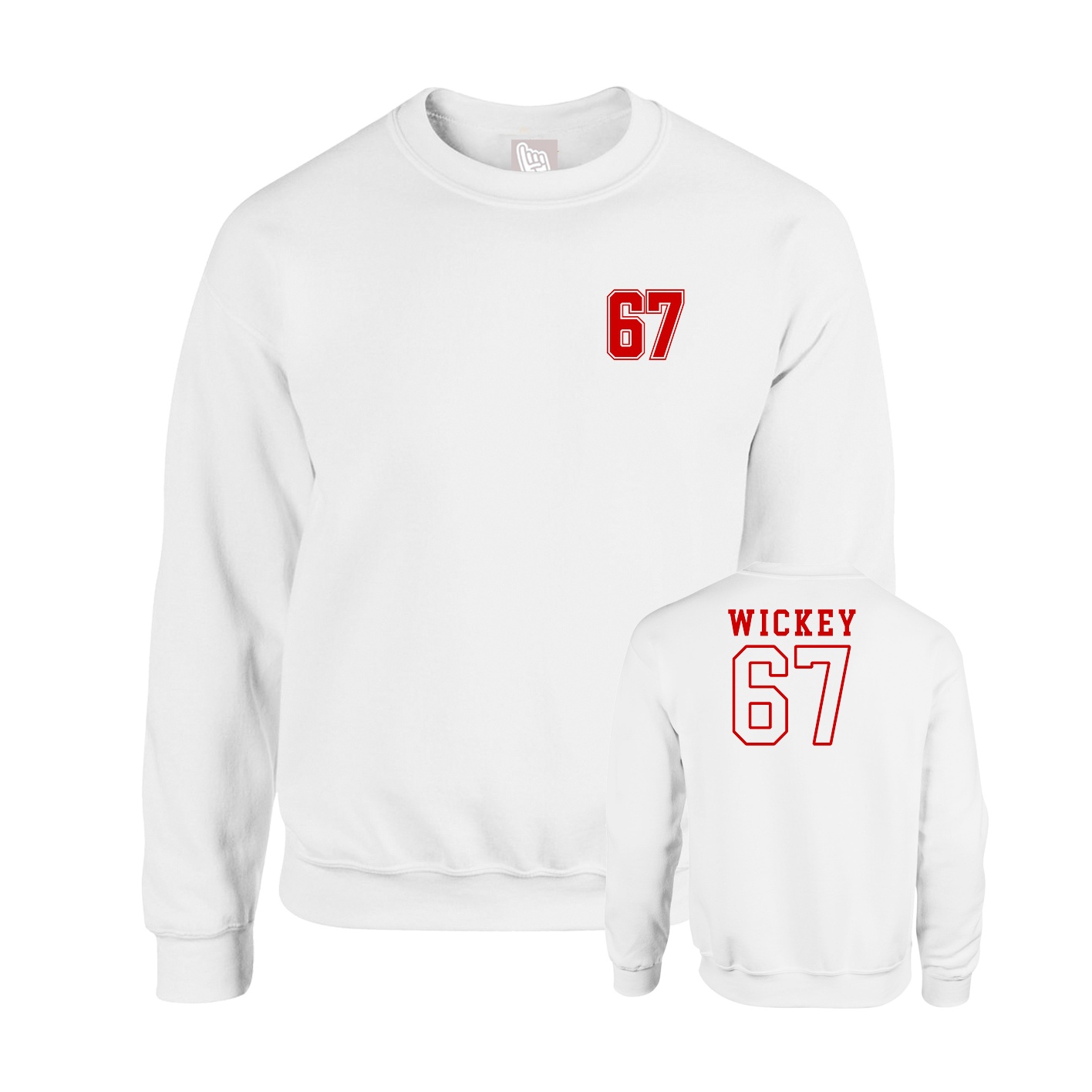 Fleece Crew — Chest Back in White