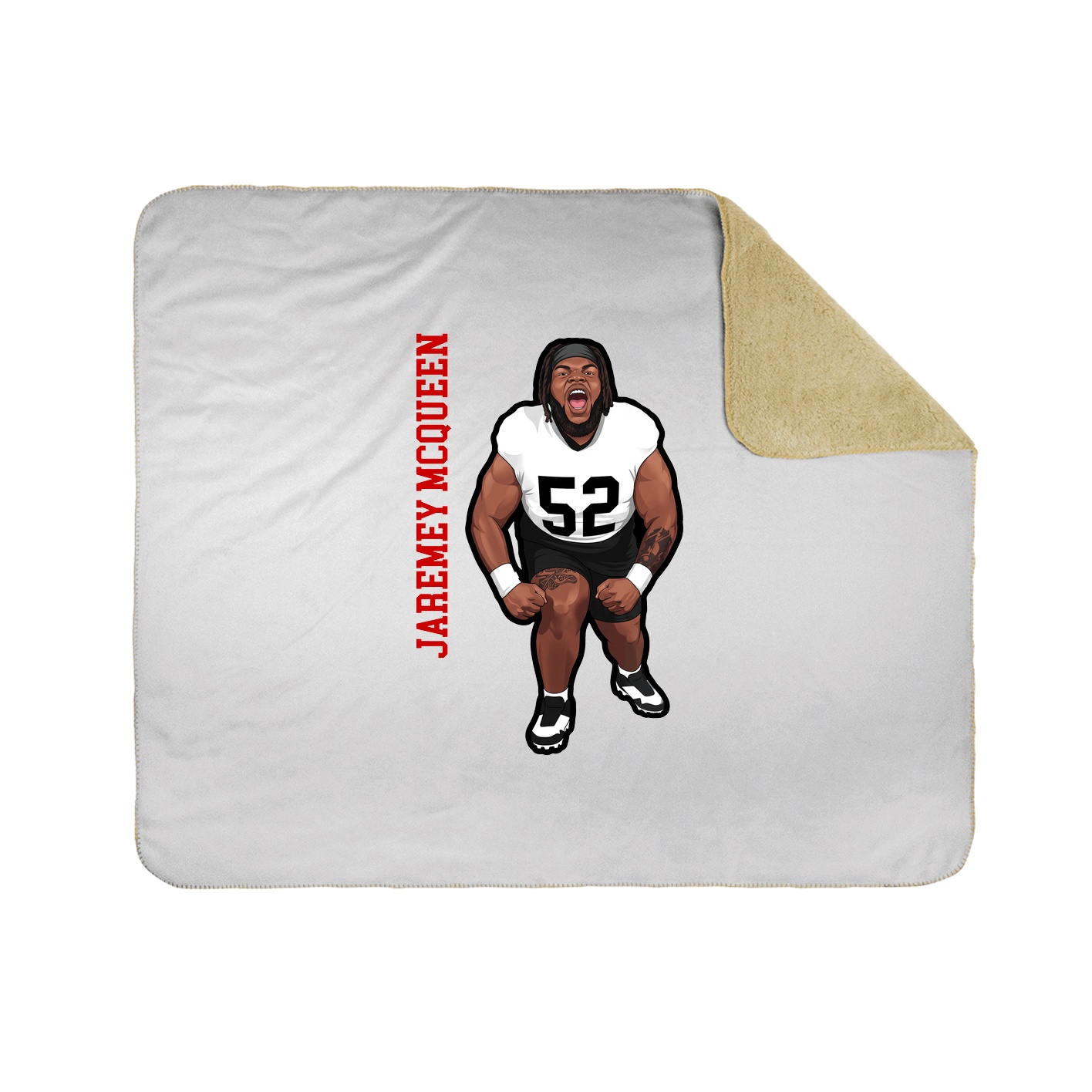 Throw Blanket — Name Vertical in White