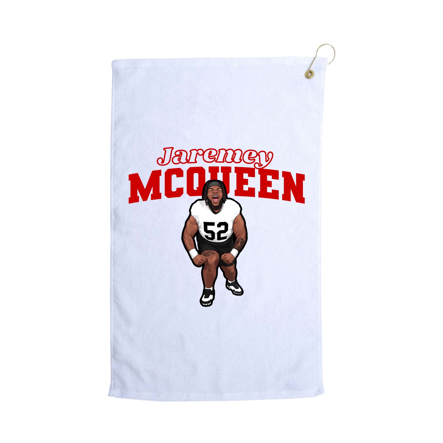 Golf Towel — Name Arch in White