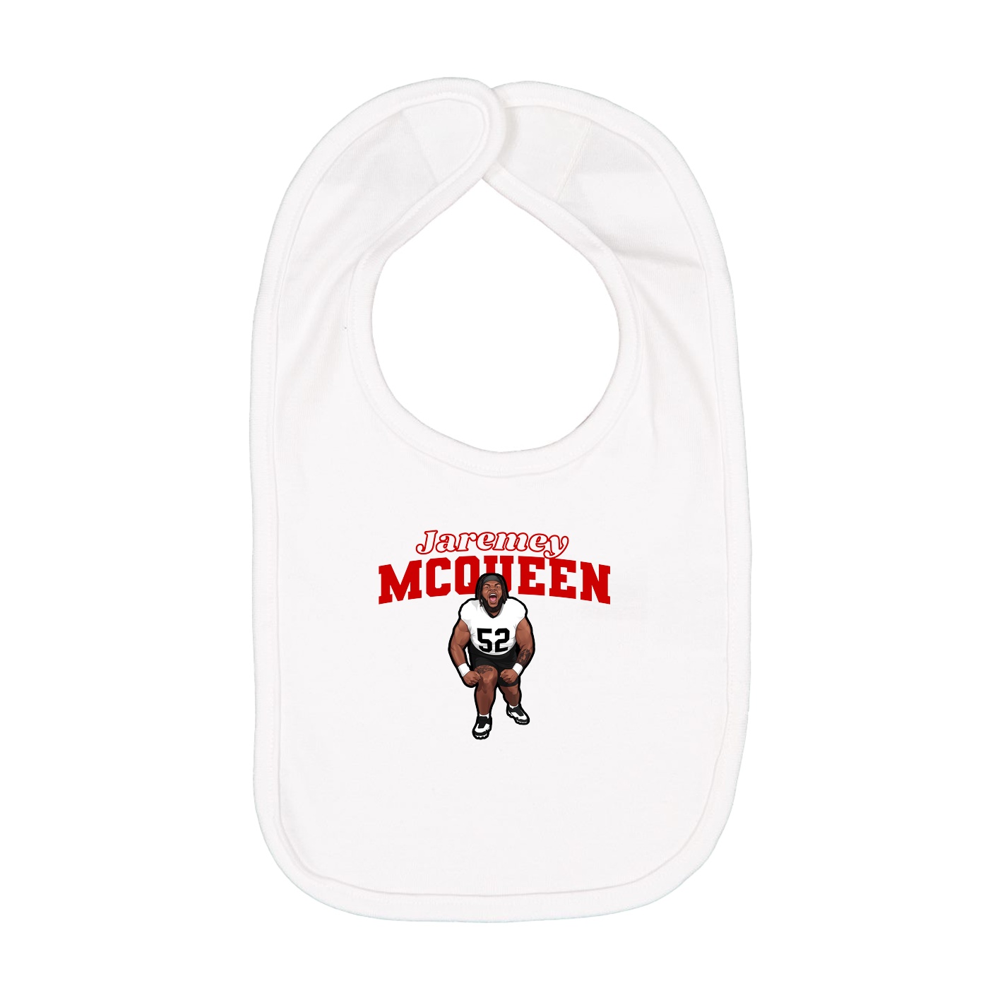 Infant Bib — Name Arch in White