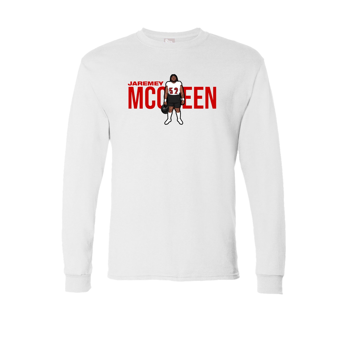 Long Sleeve Tee — Player Name in White