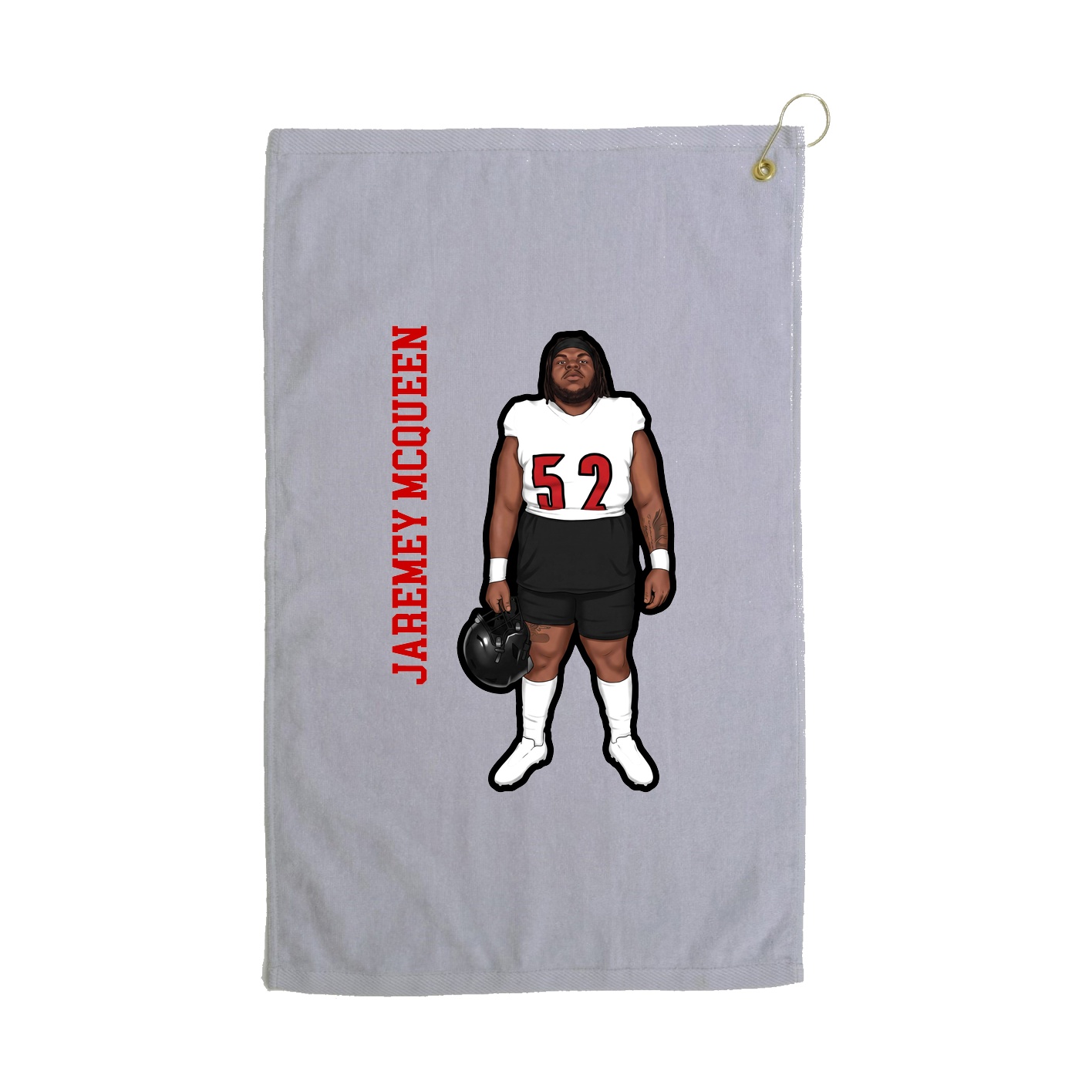 Golf Towel — Name Vertical in Grey
